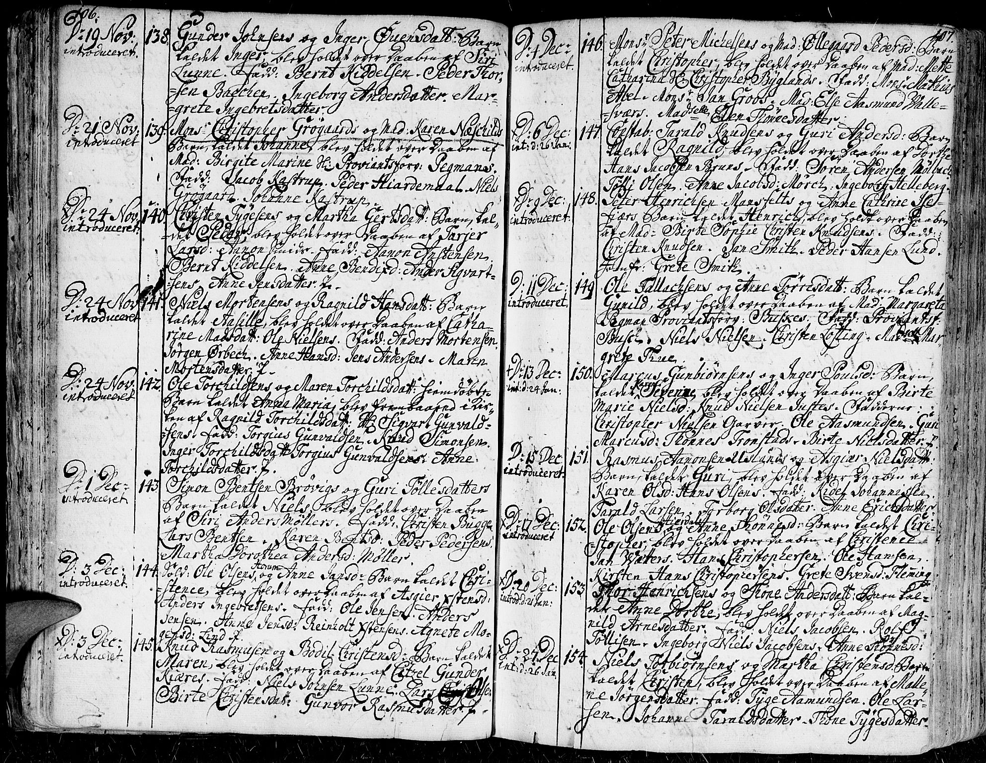 Kristiansand domprosti, AV/SAK-1112-0006/F/Fa/L0001: Parish register (official) no. A 1, 1734-1793, p. 106-107