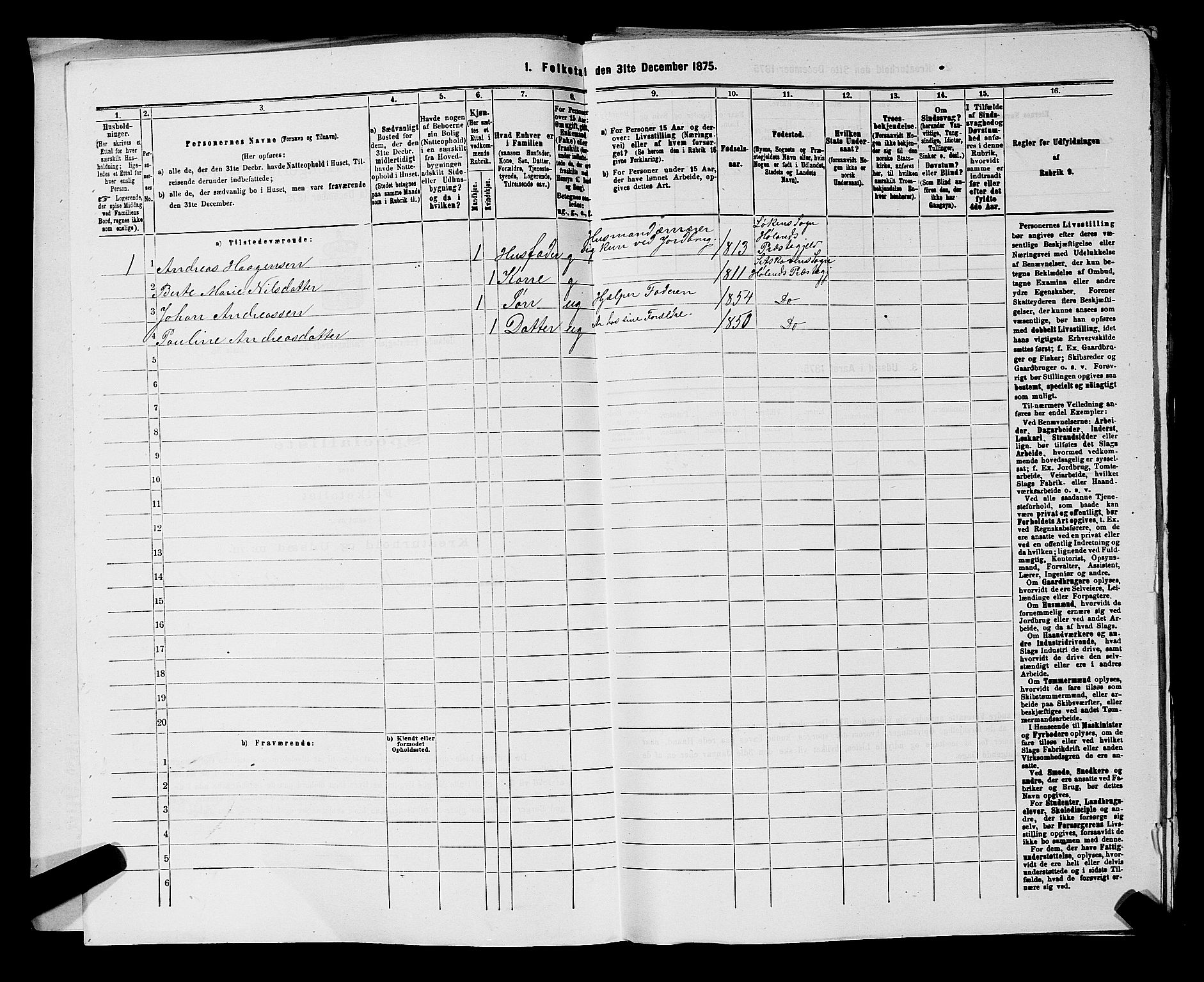 RA, 1875 census for 0221P Høland, 1875, p. 1871