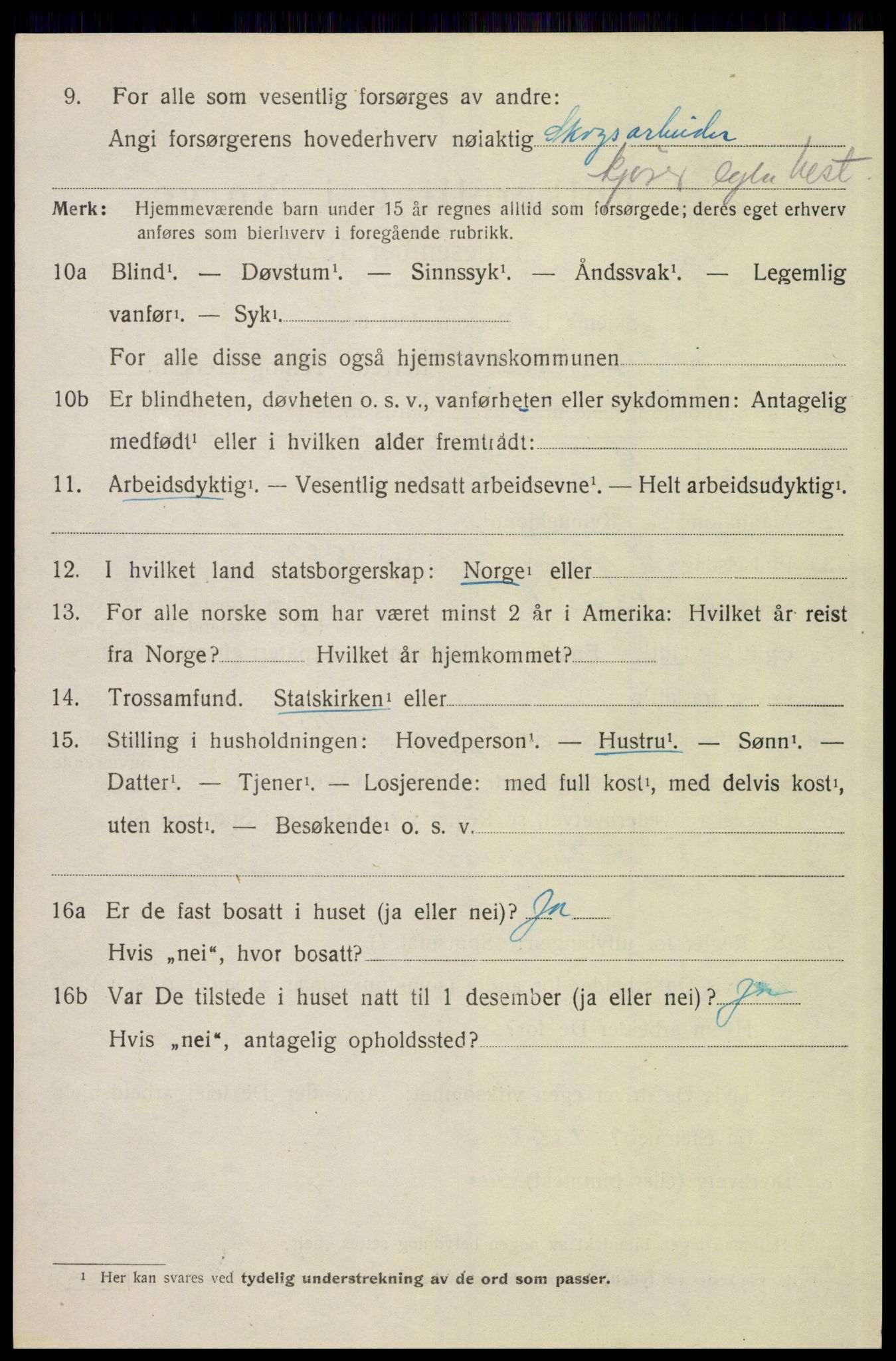 SAH, 1920 census for Elverum, 1920, p. 21191