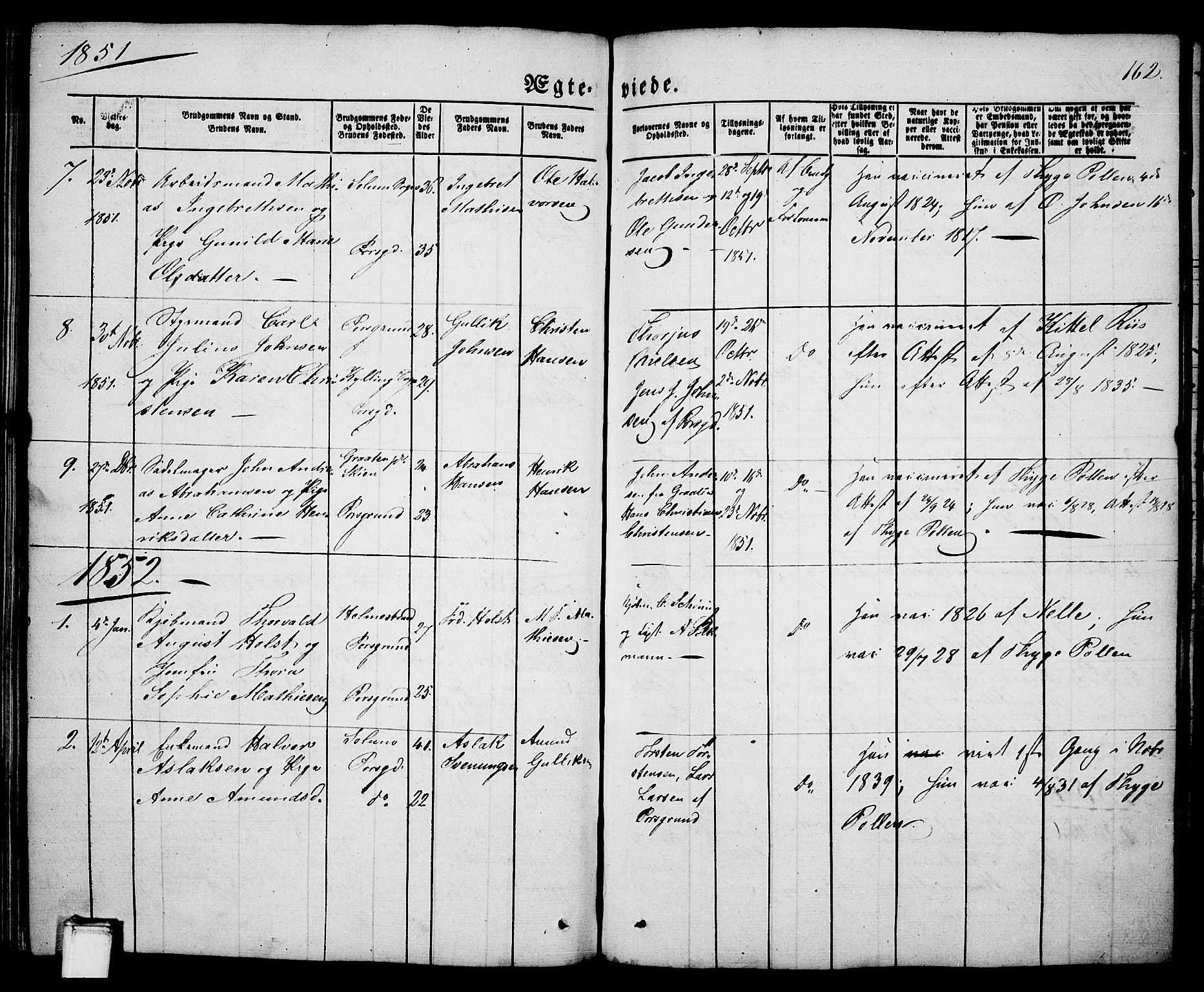 Porsgrunn kirkebøker , SAKO/A-104/G/Ga/L0002: Parish register (copy) no. I 2, 1847-1877, p. 162