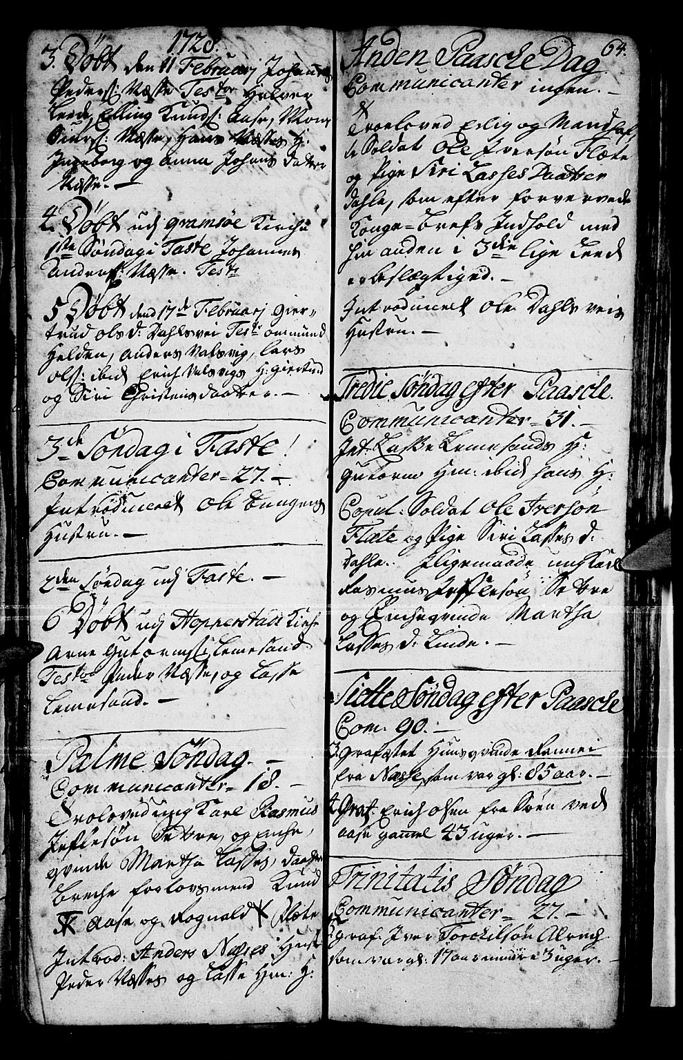 Vik sokneprestembete, SAB/A-81501: Parish register (official) no. A 1 /2, 1727-1739, p. 64