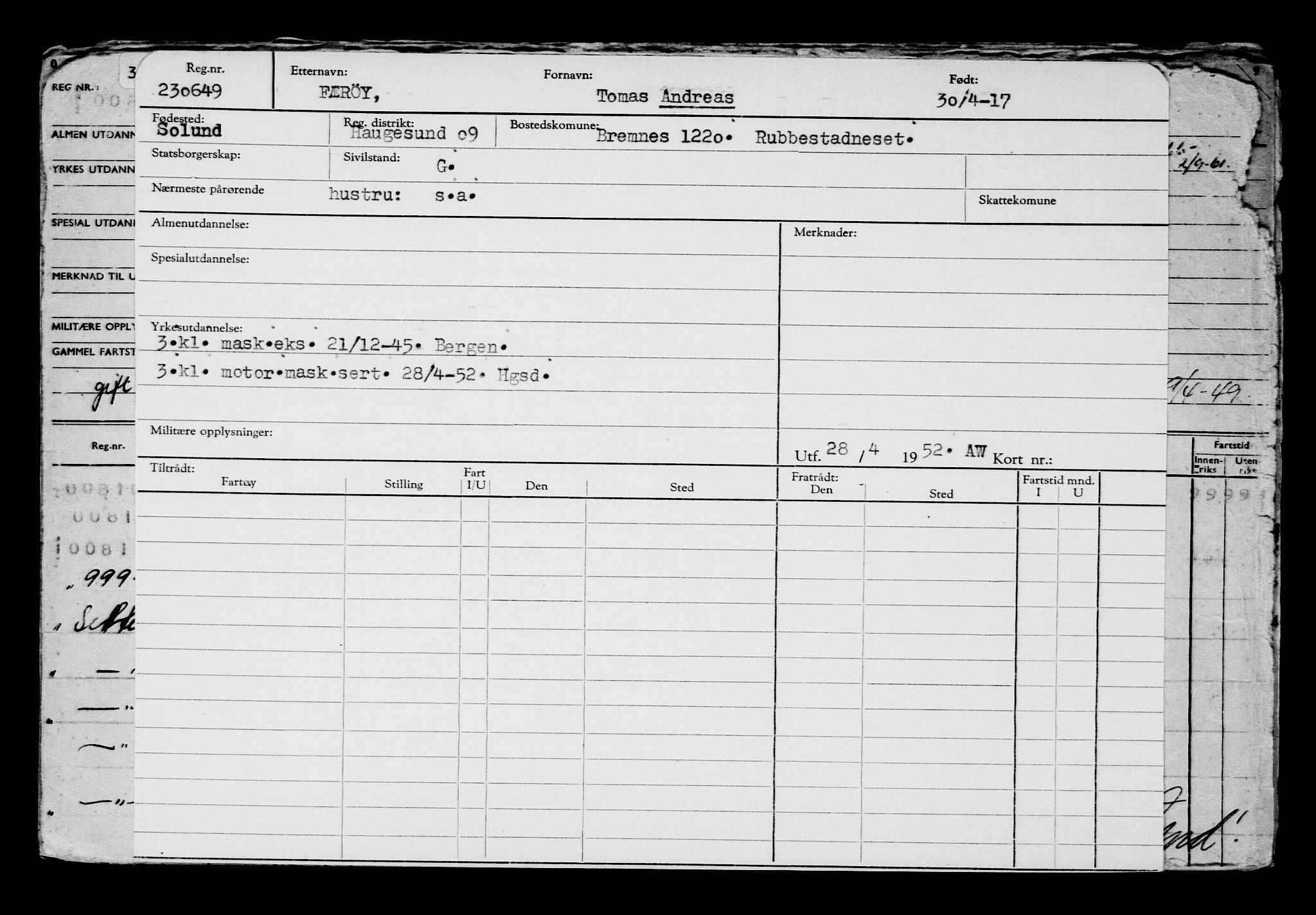 Direktoratet for sjømenn, RA/S-3545/G/Gb/L0148: Hovedkort, 1917, p. 212