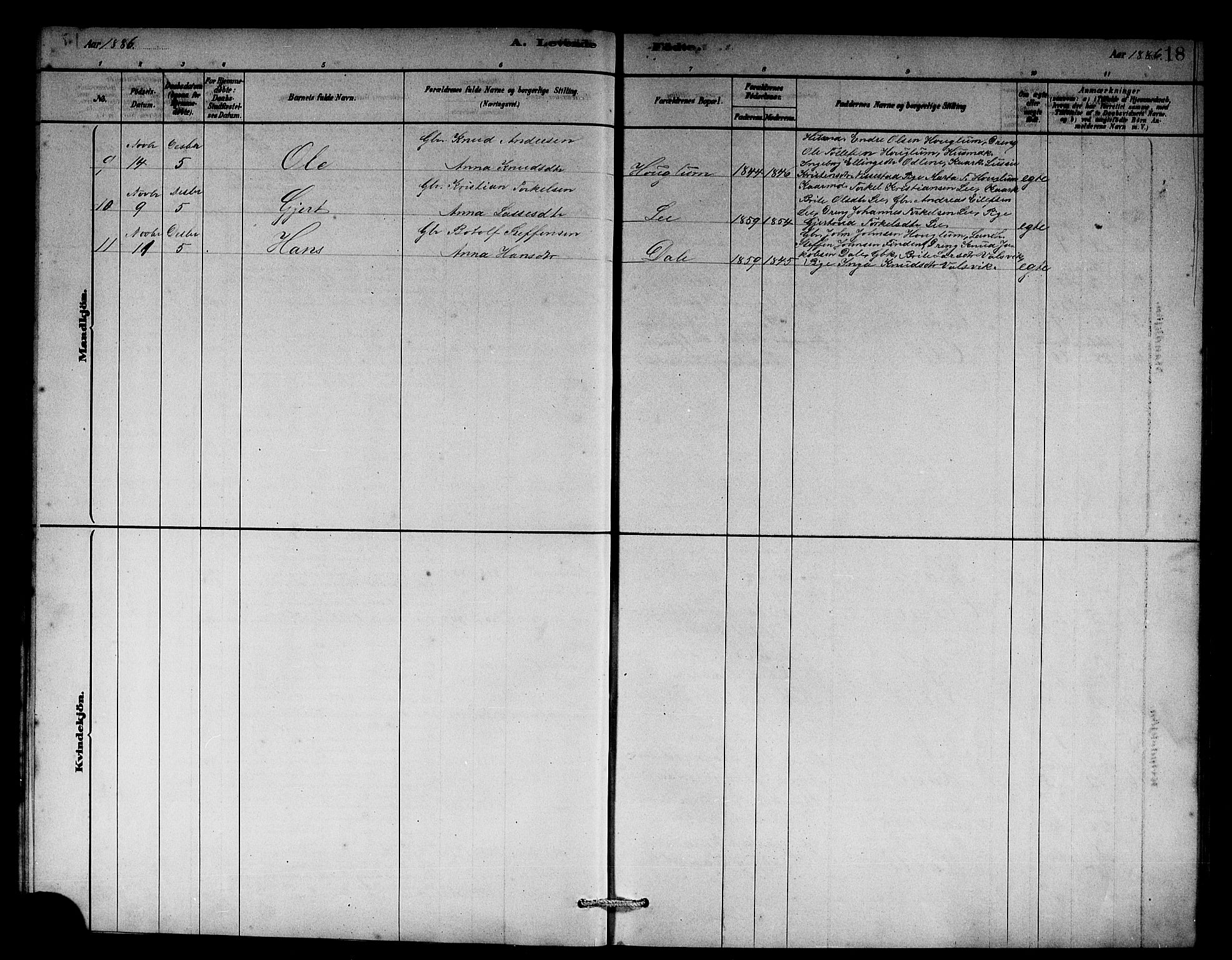 Vik sokneprestembete, AV/SAB-A-81501/H/Hab/Habb/L0002: Parish register (copy) no. B 2, 1878-1893, p. 18