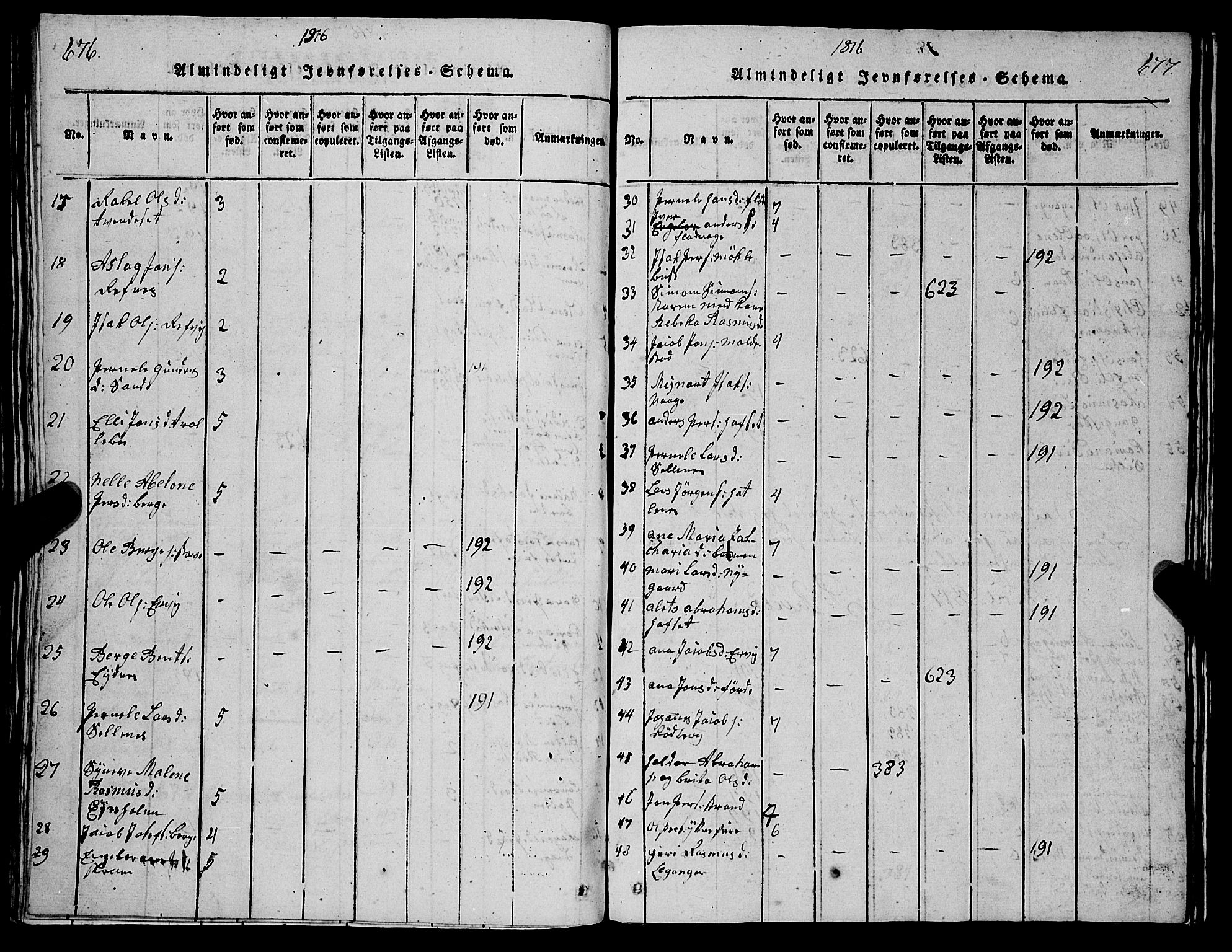 Selje sokneprestembete, AV/SAB-A-99938/H/Ha/Hab/Haba: Parish register (copy) no. A 1, 1816-1828, p. 676-677