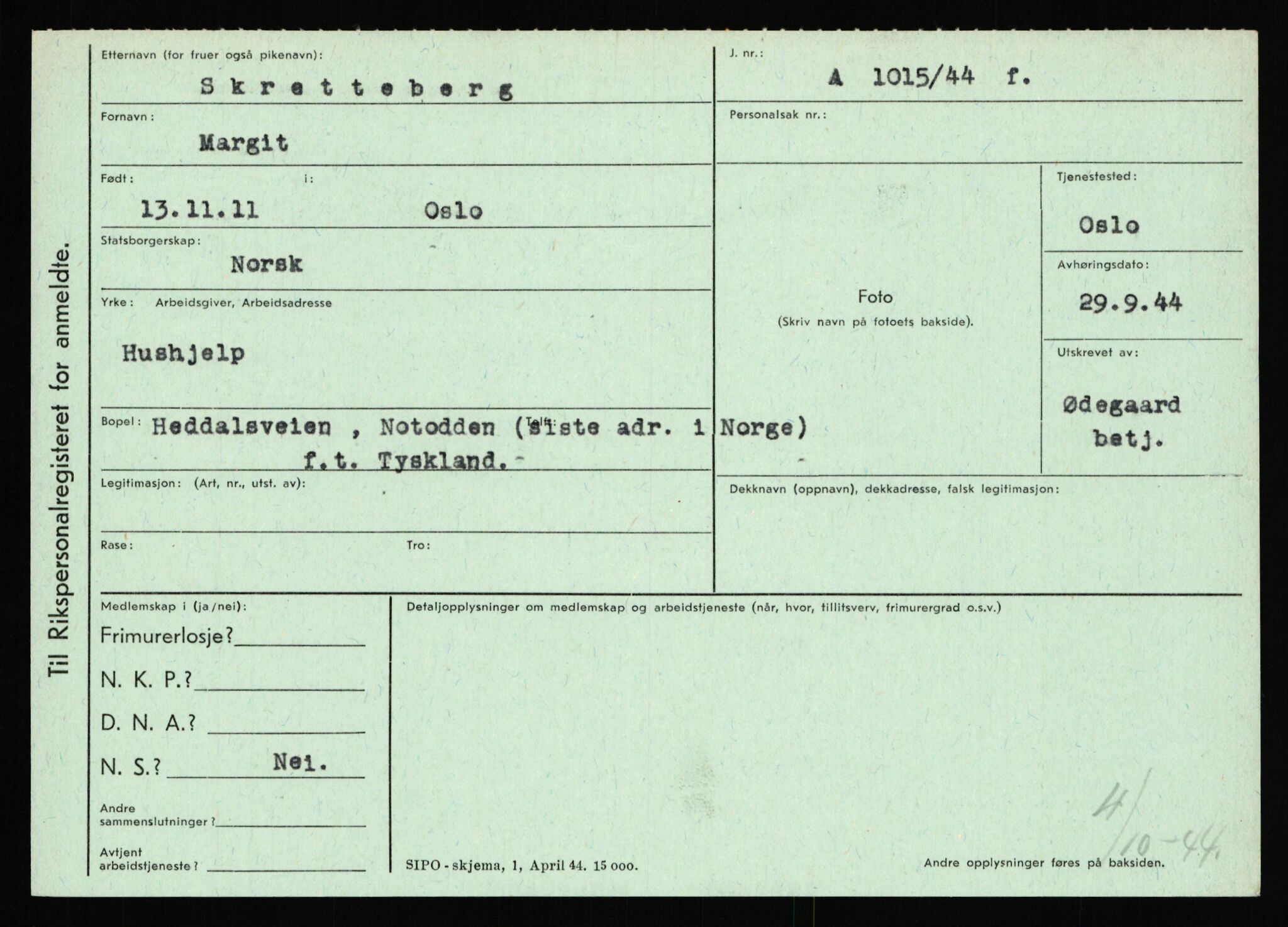 Statspolitiet - Hovedkontoret / Osloavdelingen, AV/RA-S-1329/C/Ca/L0014: Seterlien - Svartås, 1943-1945, p. 1493