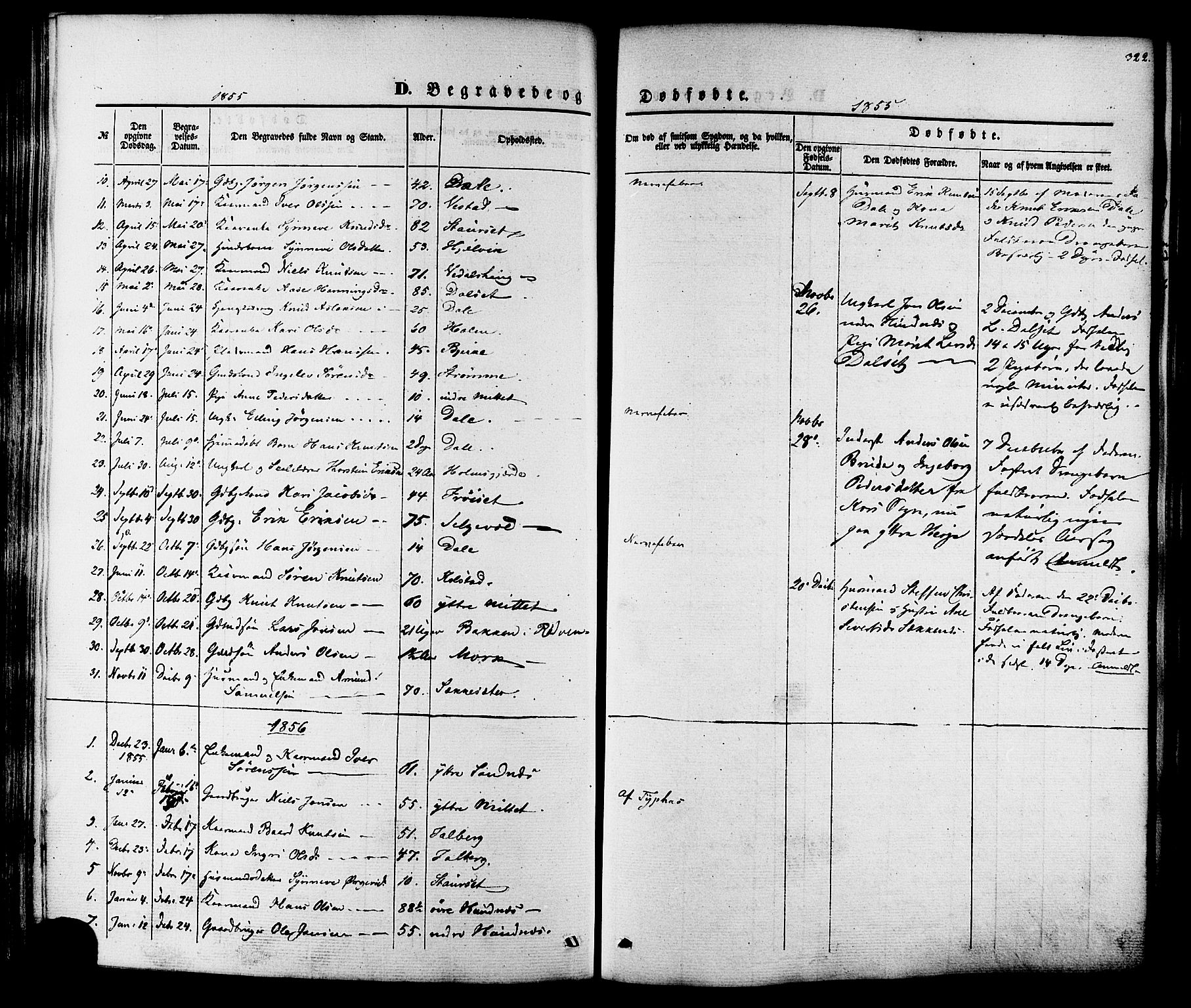 Ministerialprotokoller, klokkerbøker og fødselsregistre - Møre og Romsdal, SAT/A-1454/547/L0603: Parish register (official) no. 547A05, 1846-1877, p. 322
