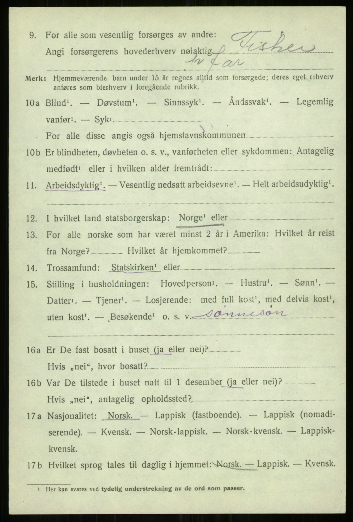 SATØ, 1920 census for Helgøy, 1920, p. 3222