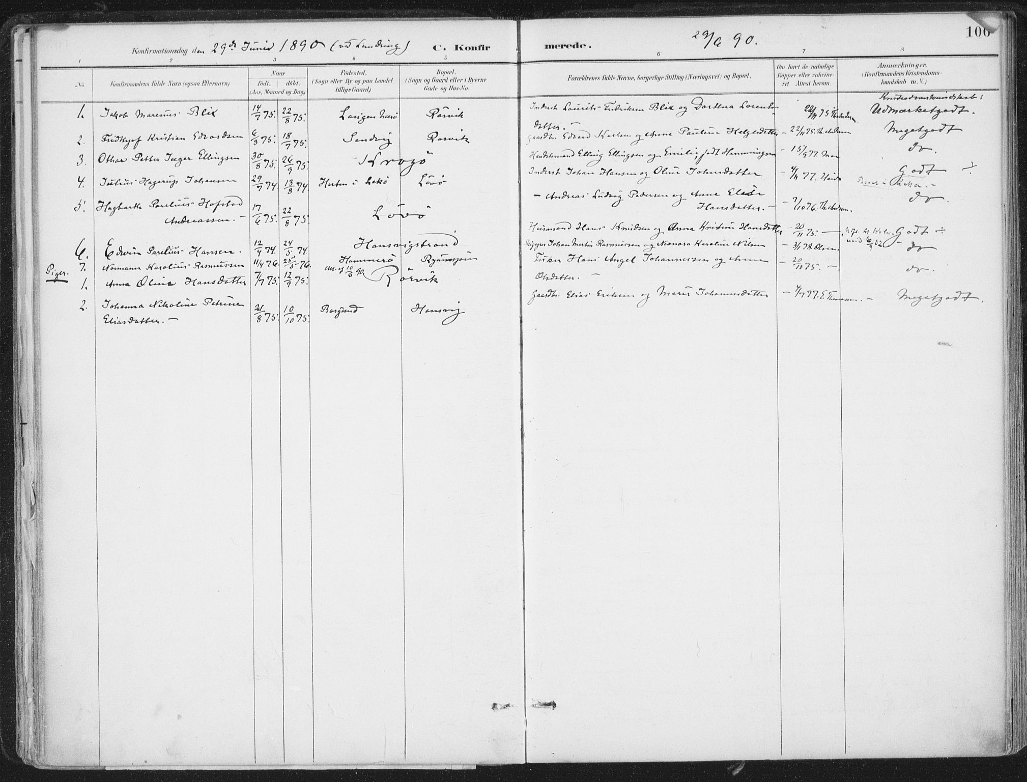 Ministerialprotokoller, klokkerbøker og fødselsregistre - Nord-Trøndelag, SAT/A-1458/786/L0687: Parish register (official) no. 786A03, 1888-1898, p. 106