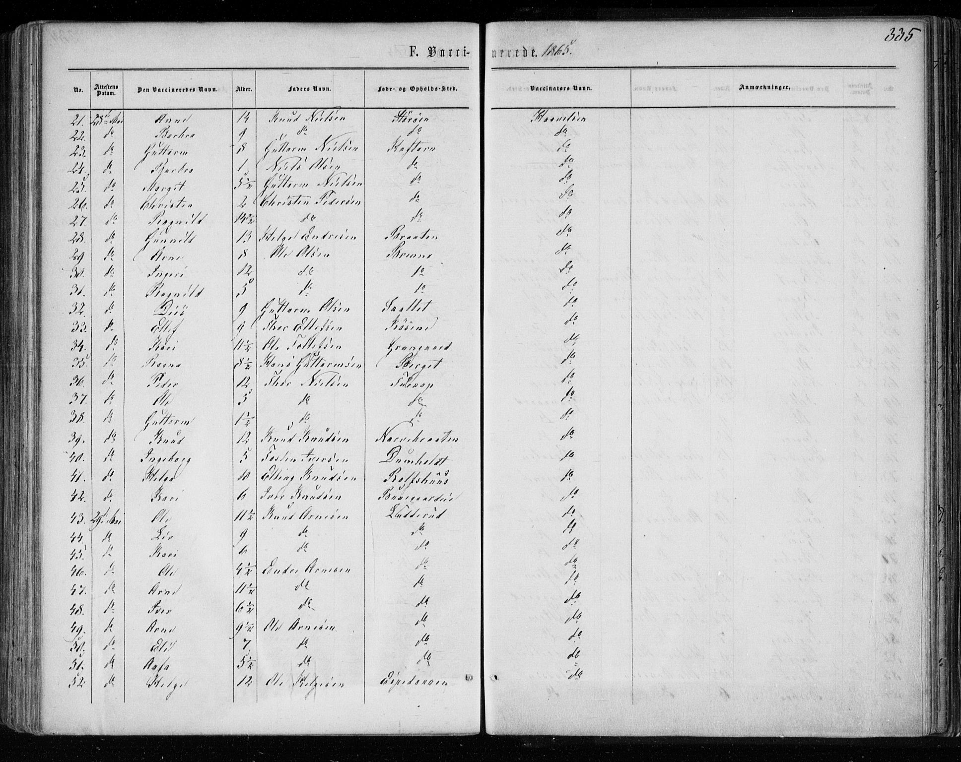 Gol kirkebøker, AV/SAKO-A-226/F/Fa/L0003: Parish register (official) no. I 3, 1863-1875, p. 335