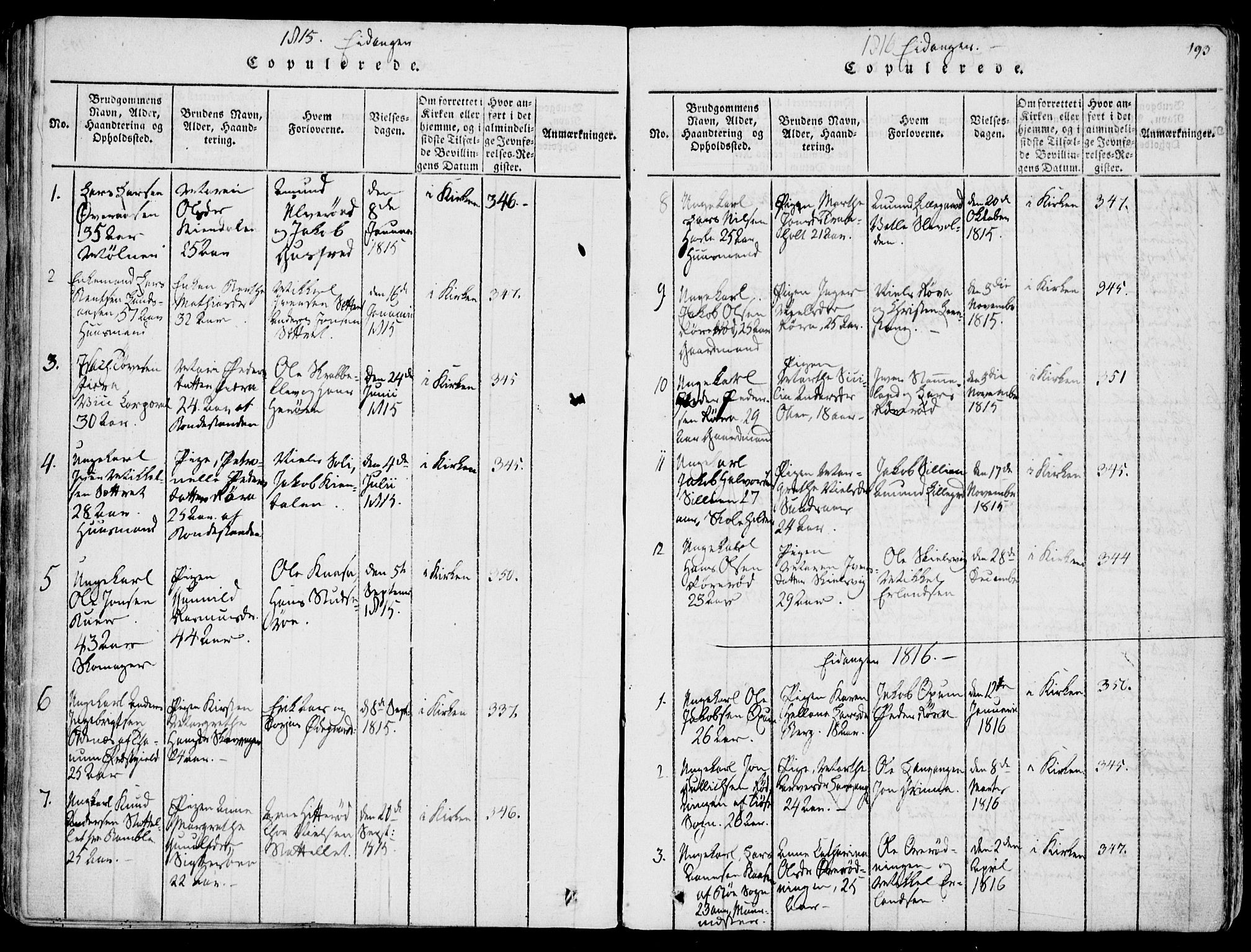 Eidanger kirkebøker, SAKO/A-261/F/Fa/L0007: Parish register (official) no. 7, 1814-1831, p. 193