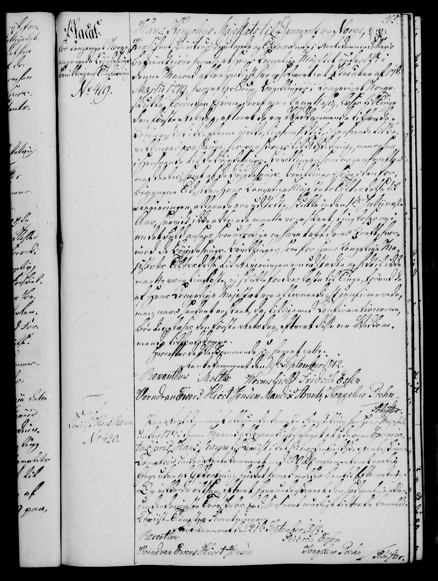 Rentekammeret, Kammerkanselliet, AV/RA-EA-3111/G/Gg/Gga/L0020: Norsk ekspedisjonsprotokoll med register (merket RK 53.20), 1811-1814, p. 265