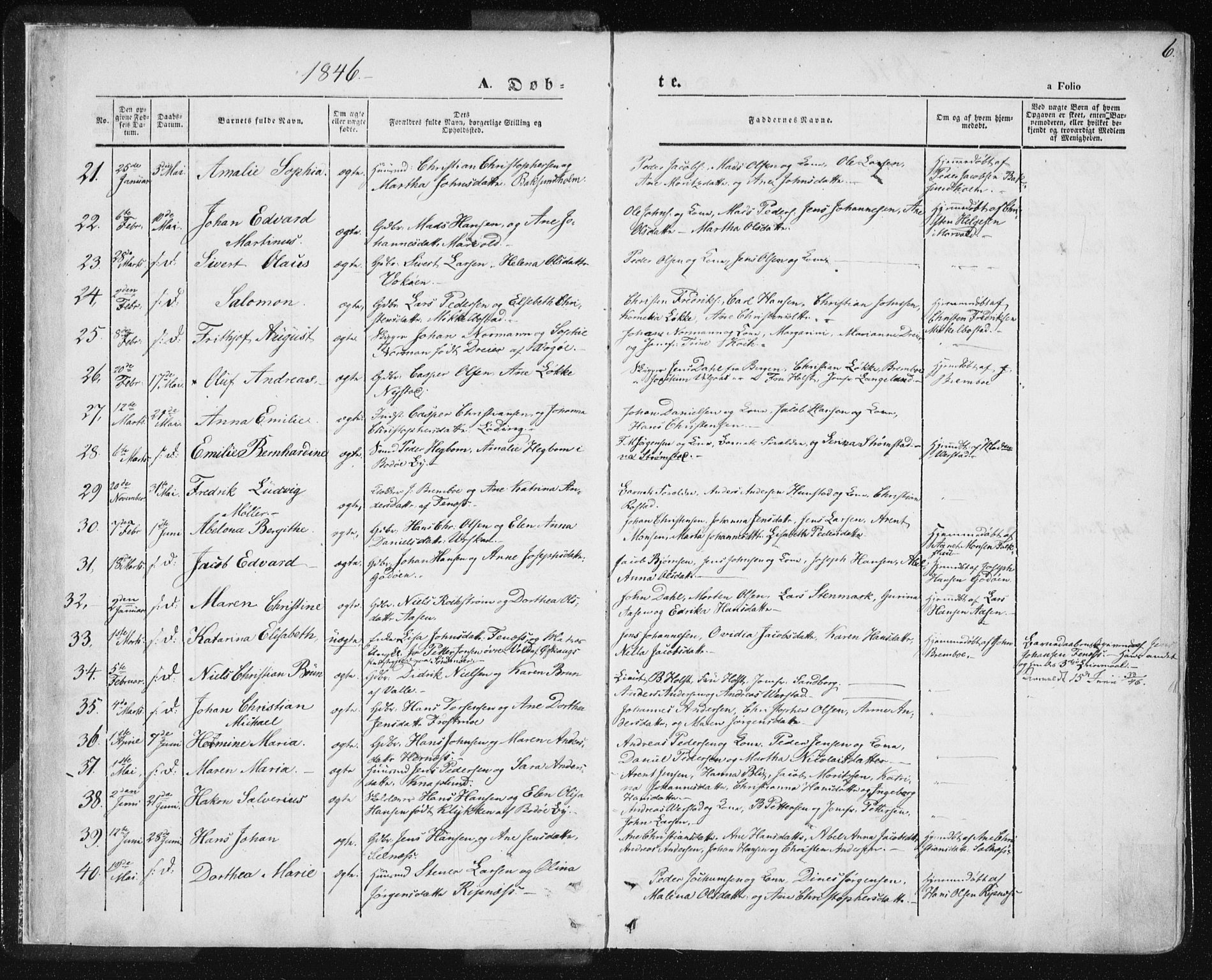 Ministerialprotokoller, klokkerbøker og fødselsregistre - Nordland, SAT/A-1459/801/L0007: Parish register (official) no. 801A07, 1845-1863, p. 6
