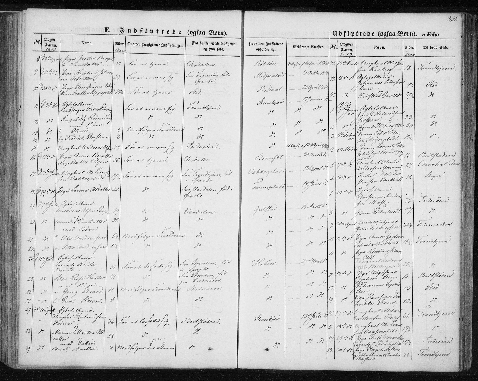 Ministerialprotokoller, klokkerbøker og fødselsregistre - Nord-Trøndelag, SAT/A-1458/735/L0342: Parish register (official) no. 735A07 /1, 1849-1862, p. 331