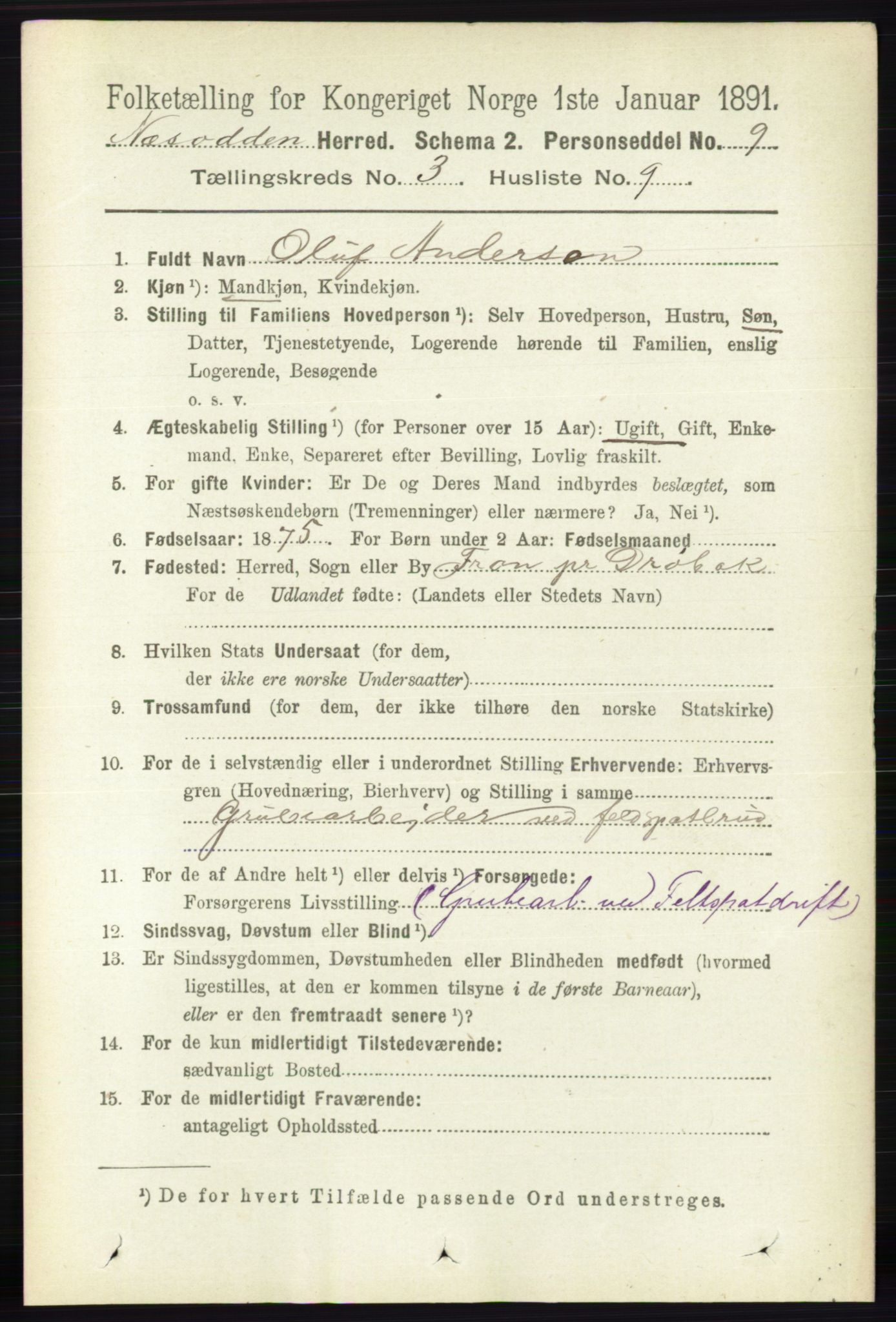 RA, 1891 census for 0216 Nesodden, 1891, p. 1128