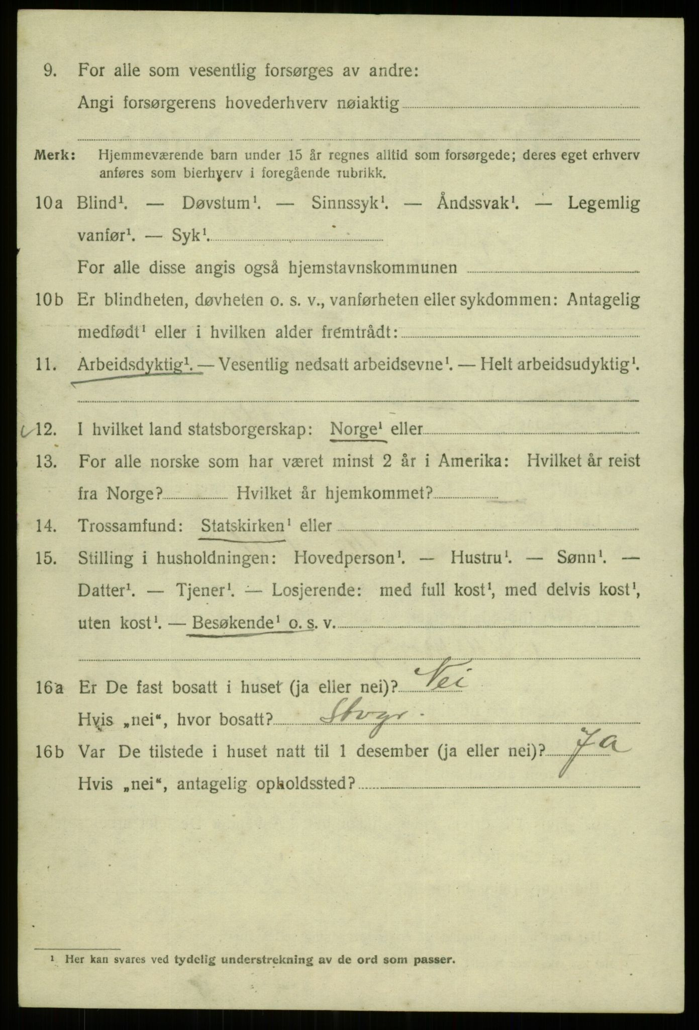 SAB, 1920 census for Bergen, 1920, p. 169891