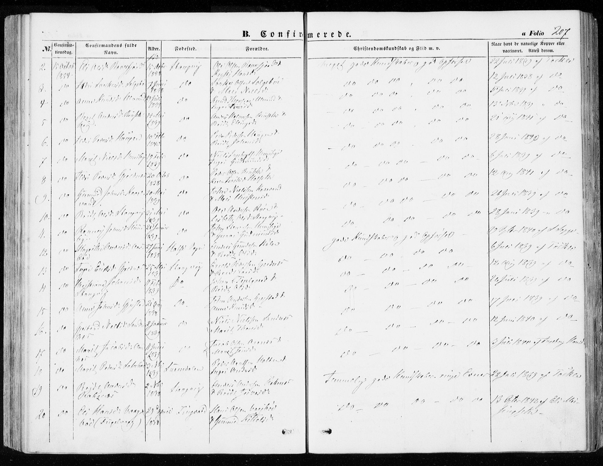 Ministerialprotokoller, klokkerbøker og fødselsregistre - Møre og Romsdal, SAT/A-1454/592/L1026: Parish register (official) no. 592A04, 1849-1867, p. 207