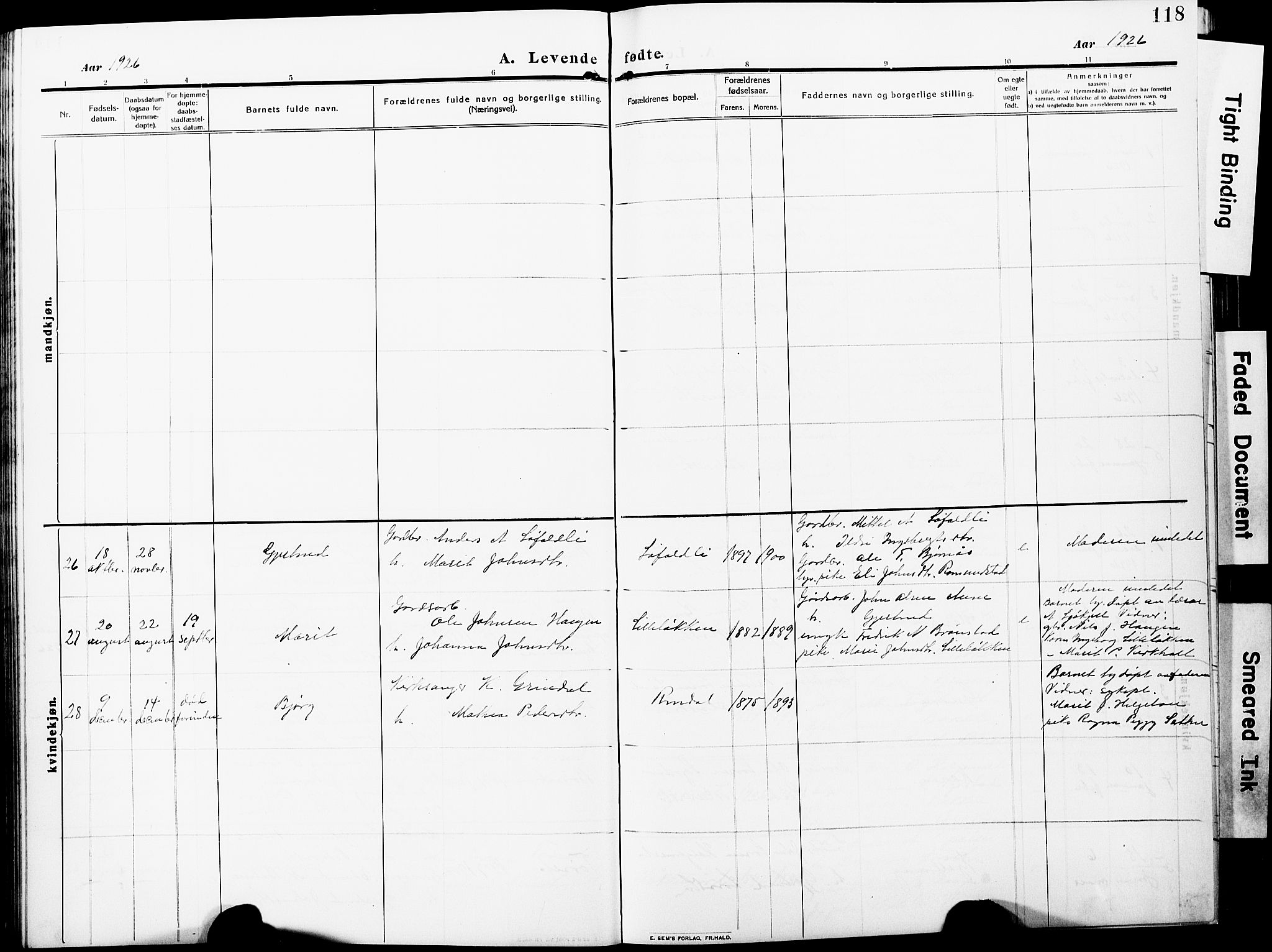 Ministerialprotokoller, klokkerbøker og fødselsregistre - Møre og Romsdal, AV/SAT-A-1454/598/L1079: Parish register (copy) no. 598C04, 1909-1927, p. 118