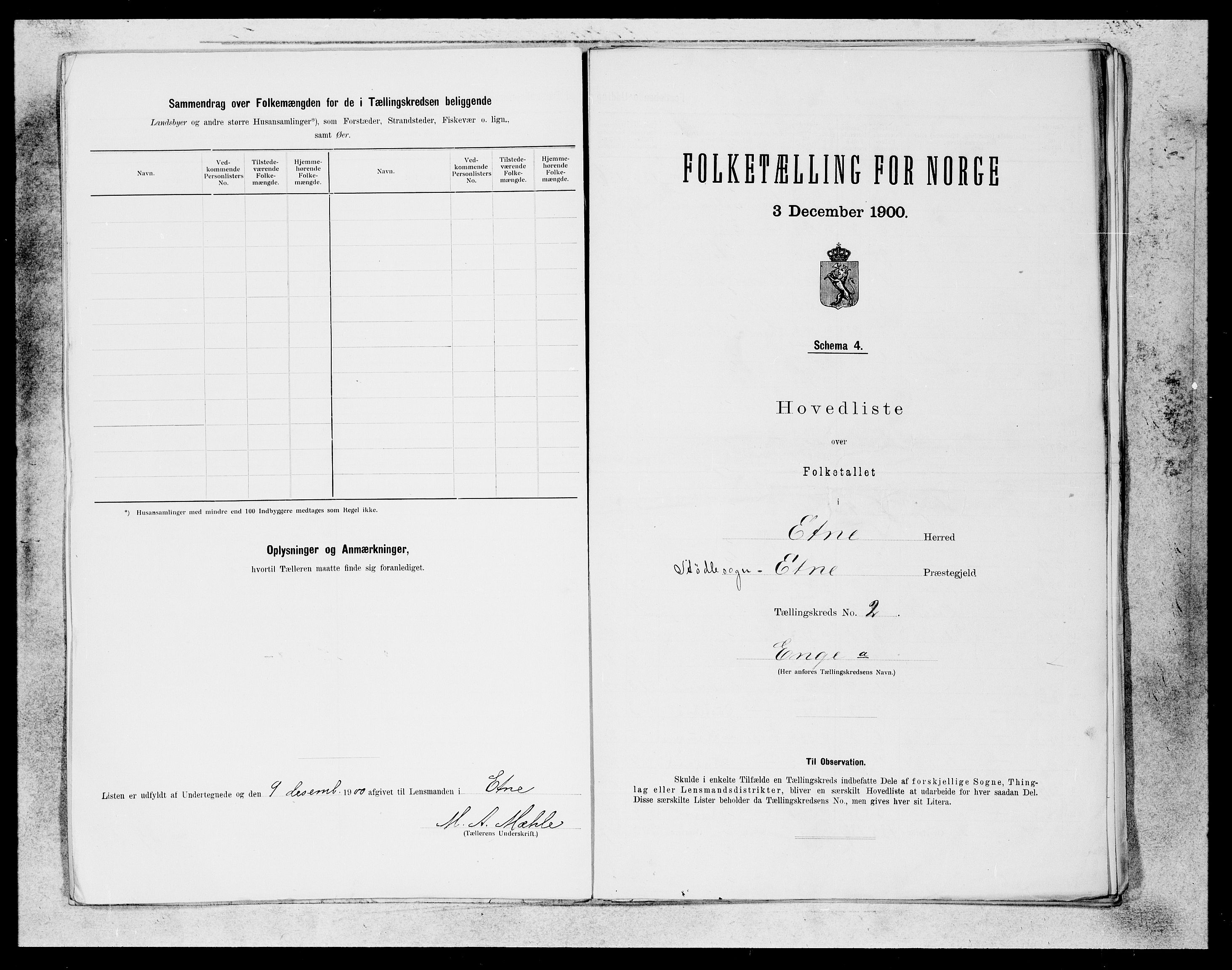 SAB, 1900 census for Etne, 1900, p. 7