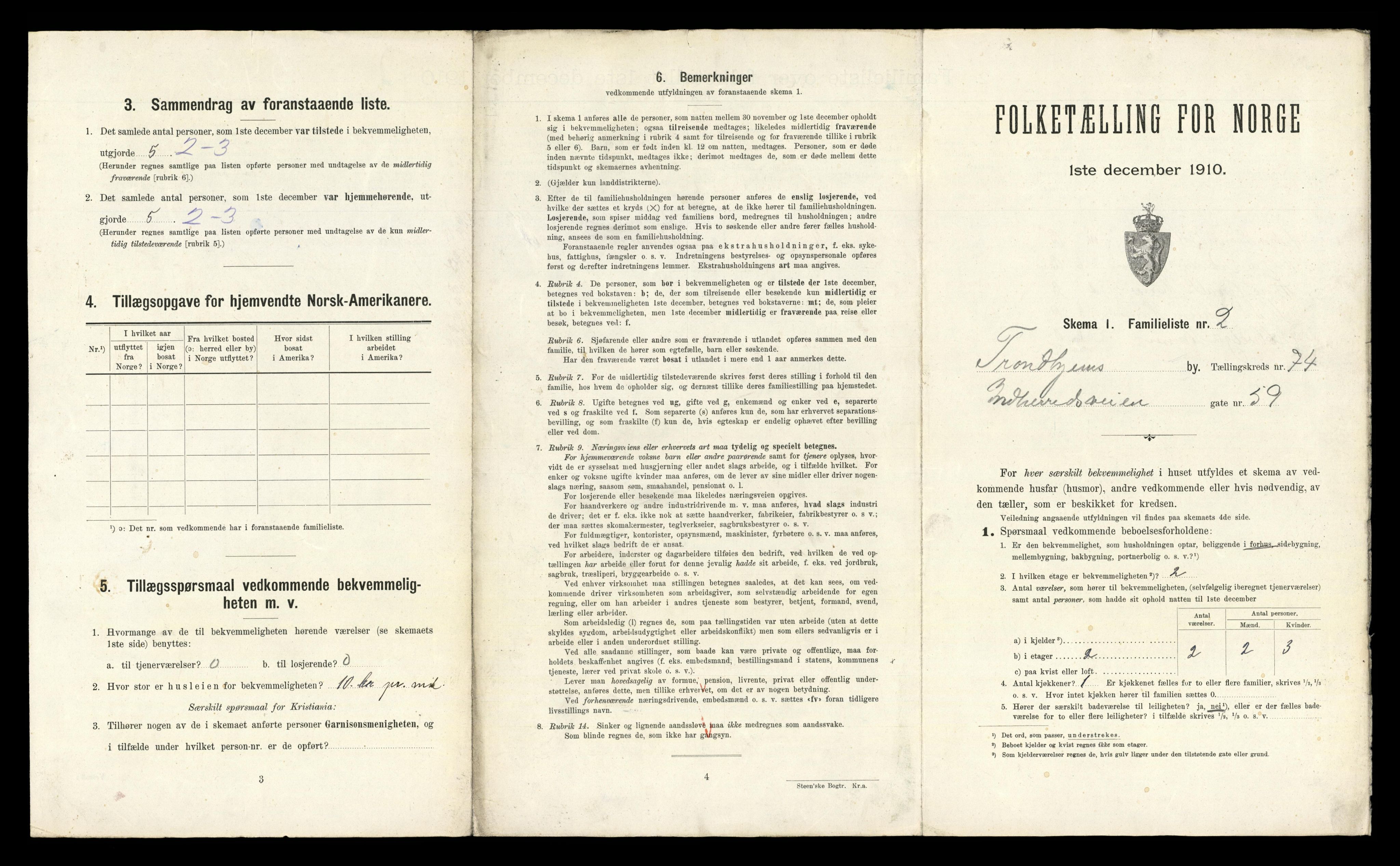 RA, 1910 census for Trondheim, 1910, p. 22407