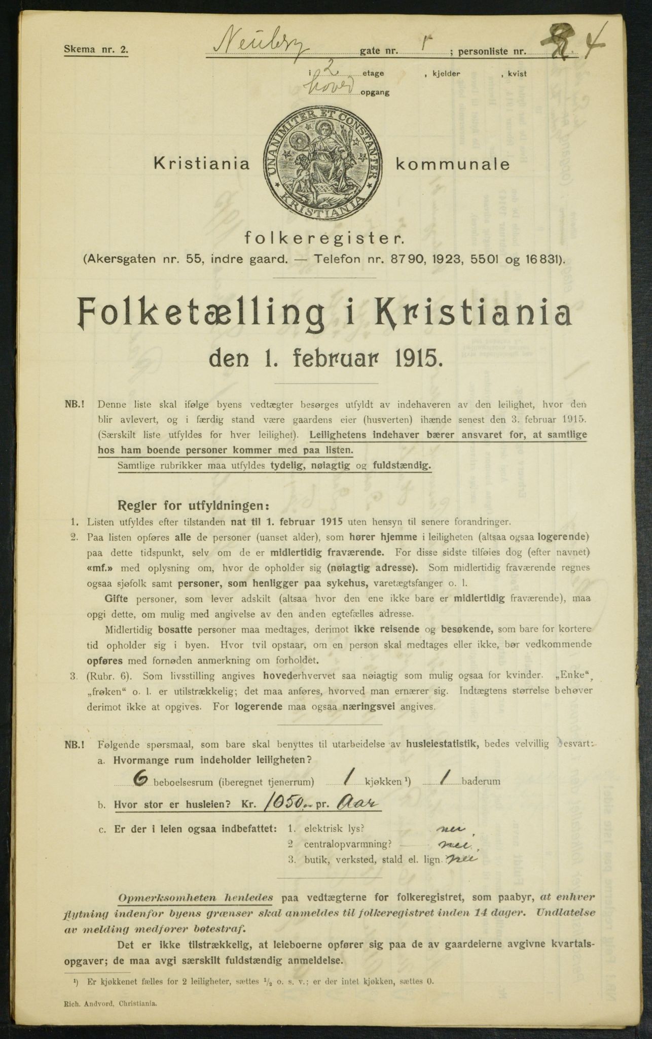 OBA, Municipal Census 1915 for Kristiania, 1915, p. 69060