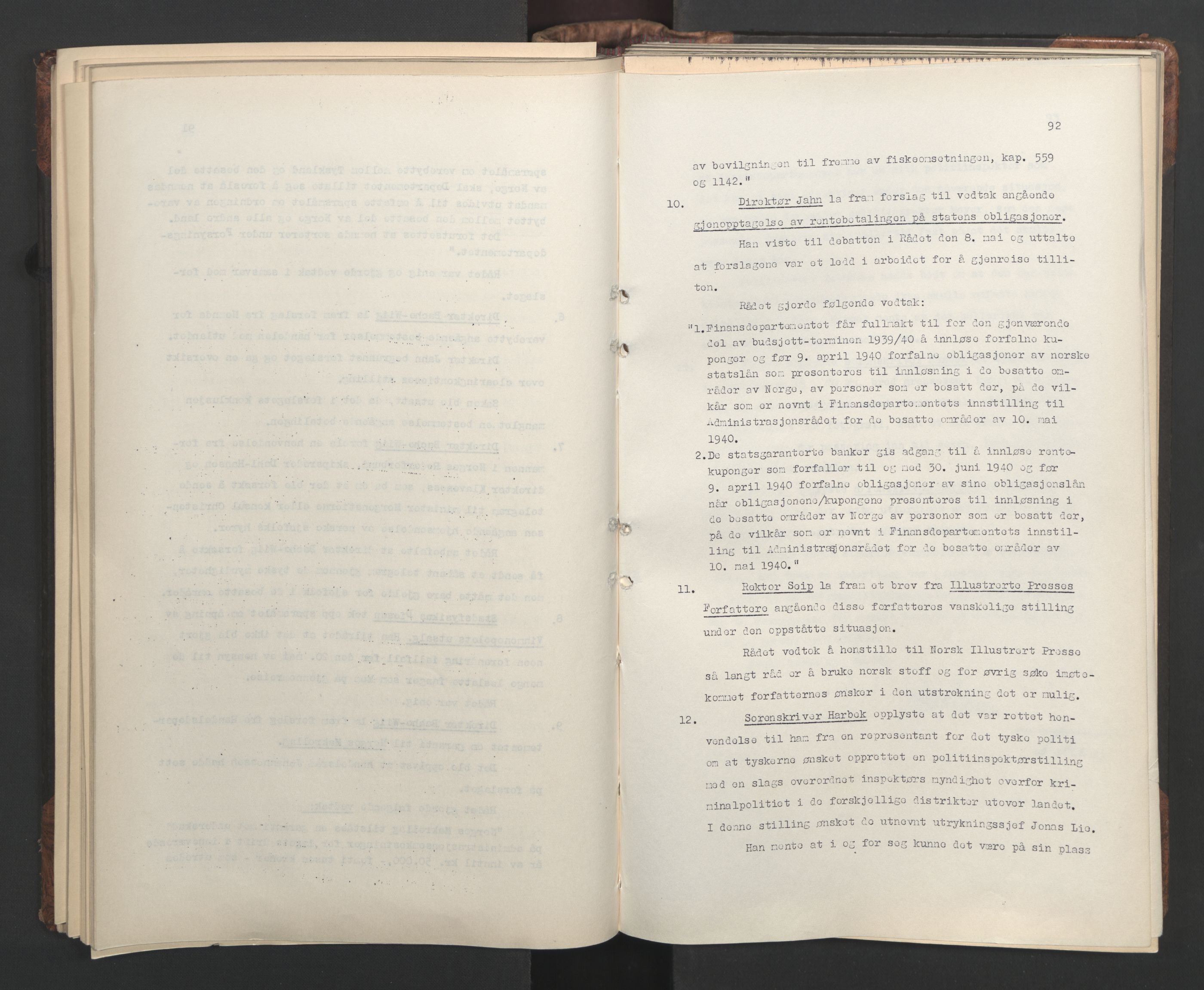 Administrasjonsrådet, AV/RA-S-1004/A/L0001: Møteprotokoll med tillegg 15/4-25/9, 1940, p. 92