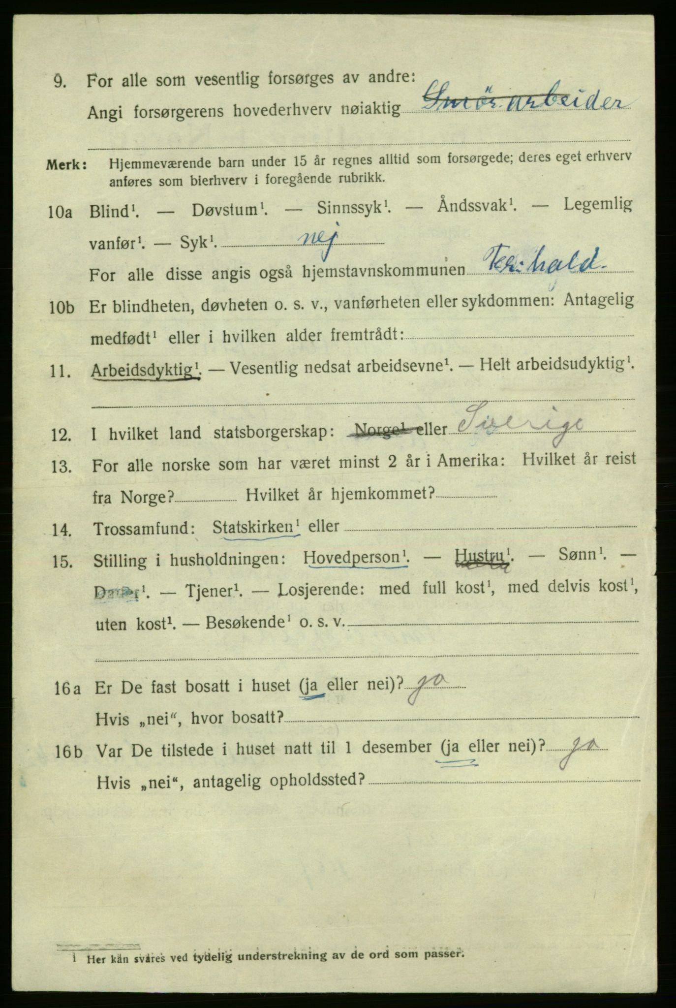 SAO, 1920 census for Fredrikshald, 1920, p. 19762