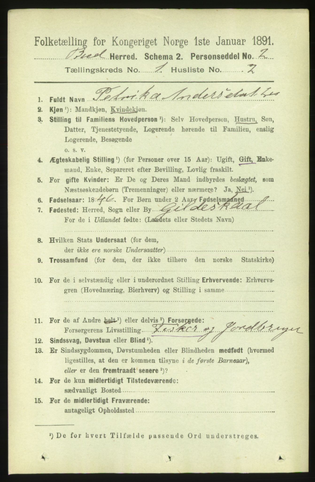 RA, 1891 census for 1549 Bud, 1891, p. 127