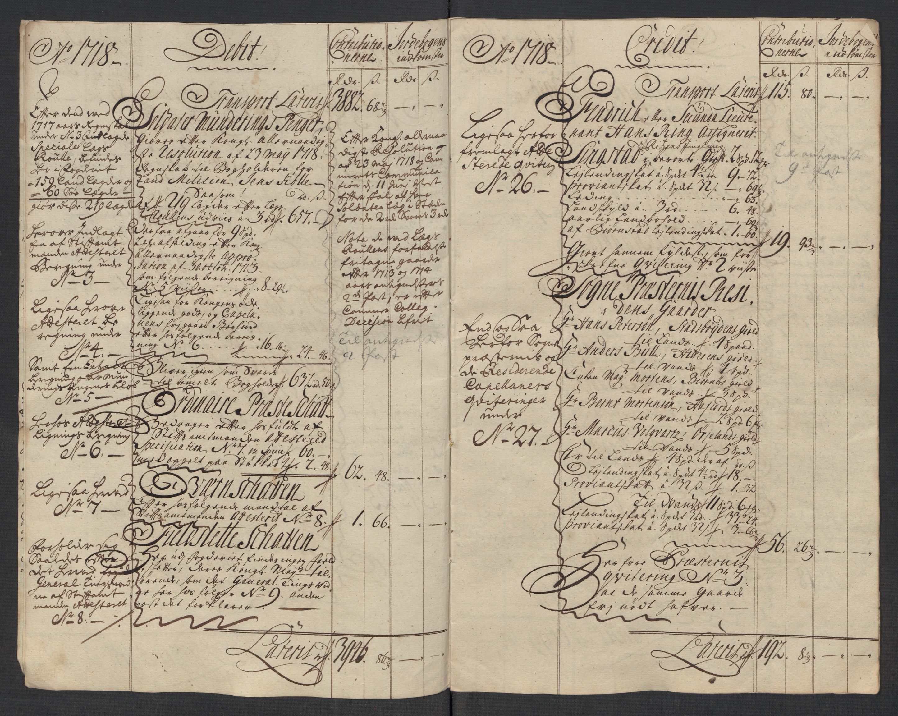 Rentekammeret inntil 1814, Reviderte regnskaper, Fogderegnskap, AV/RA-EA-4092/R57/L3866: Fogderegnskap Fosen, 1718, p. 6