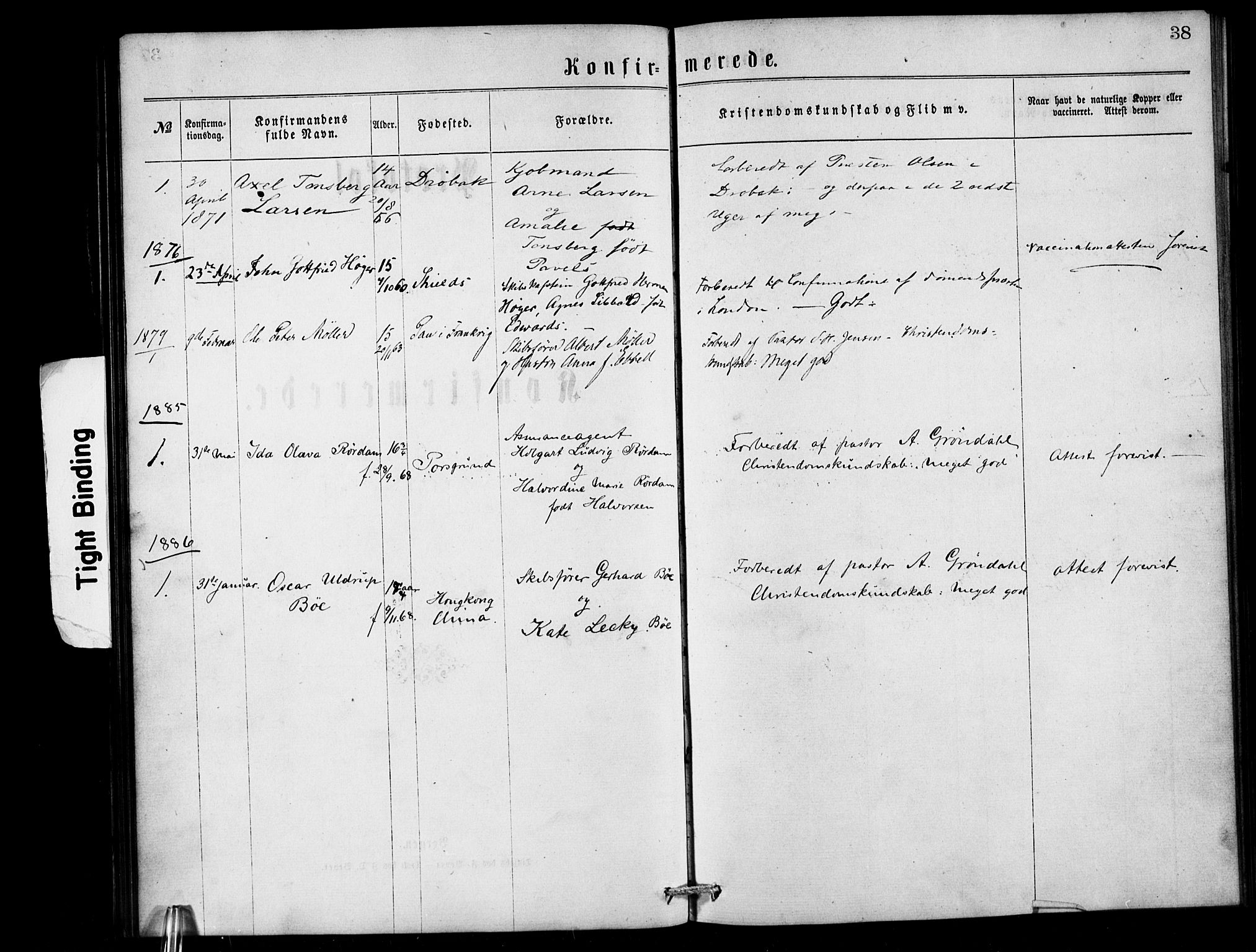  Den norske sjømannsmisjon i utlandet/London m/bistasjoner, SAB/SAB/PA-0103/H/Ha/L0001: Parish register (official) no. A 1, 1868-1887, p. 38