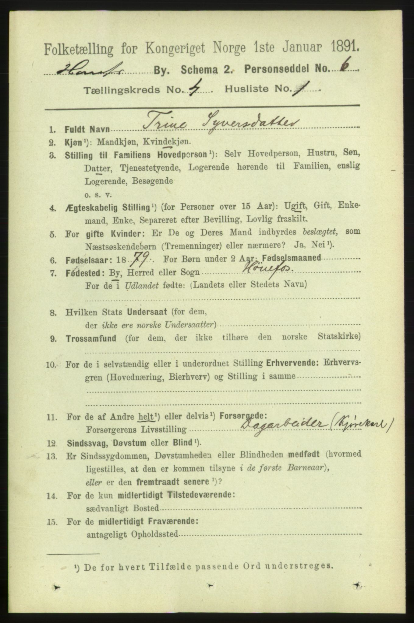 RA, 1891 census for 0601 Hønefoss, 1891, p. 792