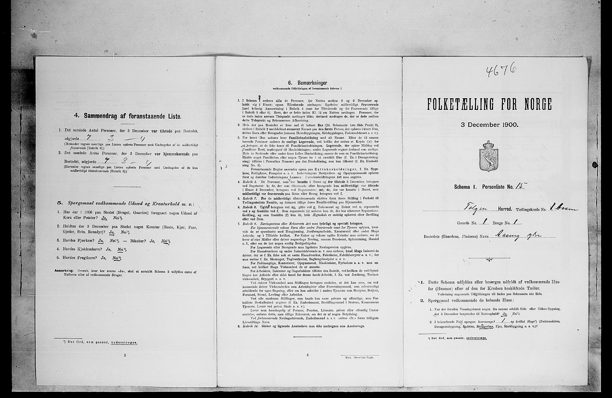 SAH, 1900 census for Tolga, 1900, p. 149