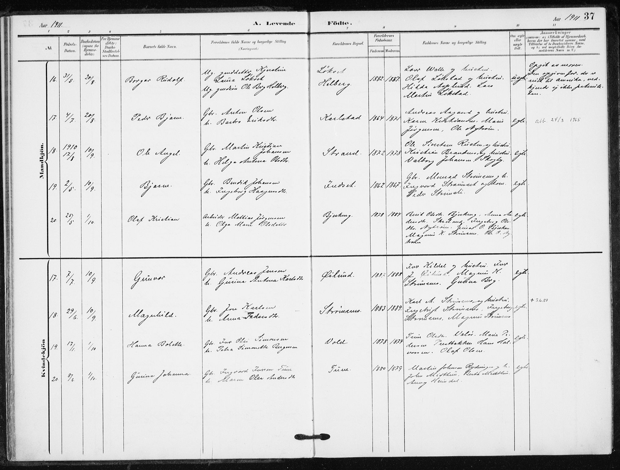 Målselv sokneprestembete, SATØ/S-1311/G/Ga/Gaa/L0013kirke: Parish register (official) no. 13, 1903-1919, p. 37
