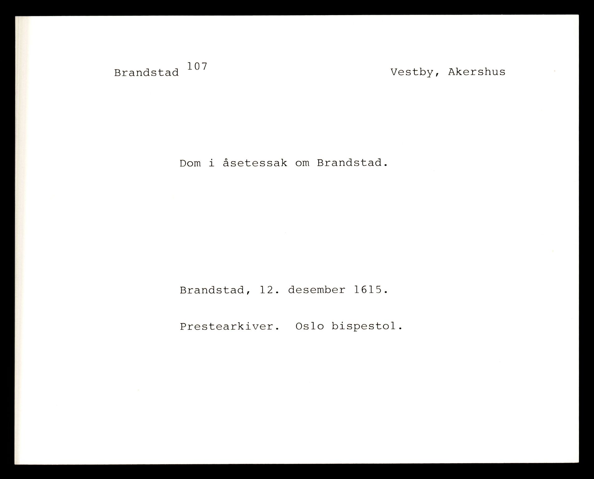 Riksarkivets diplomsamling, AV/RA-EA-5965/F35/F35e/L0005: Registreringssedler Akershus 1, 1300-1900, p. 141