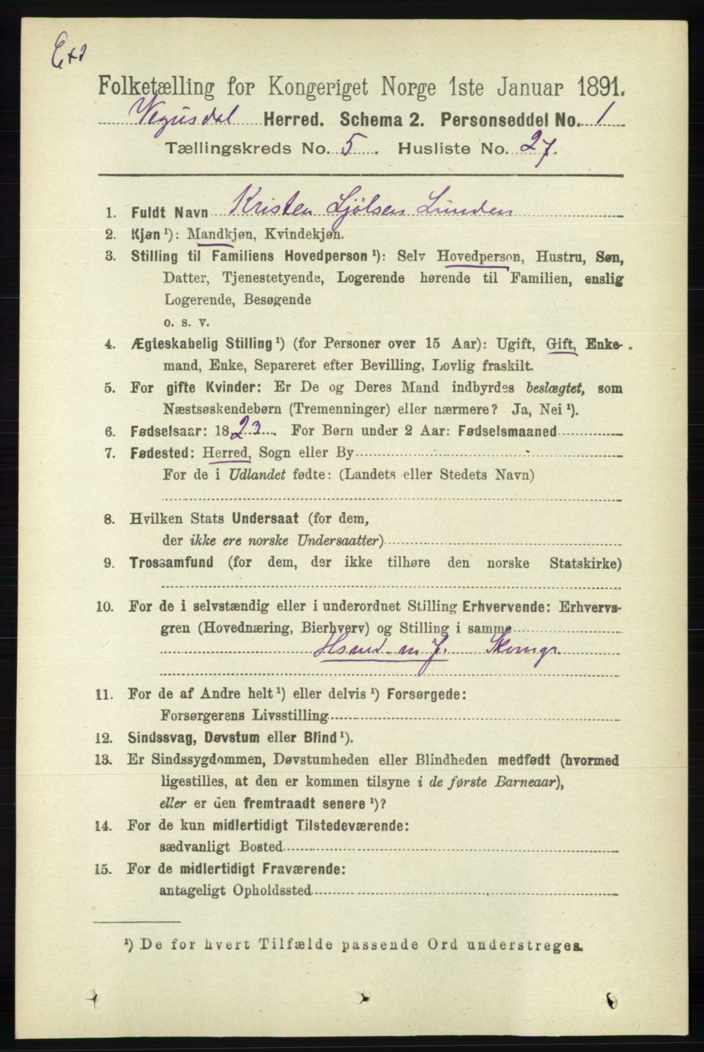 RA, Census 1891 for Nedenes amt: Gjenparter av personsedler for beslektede ektefeller, menn, 1891, p. 926