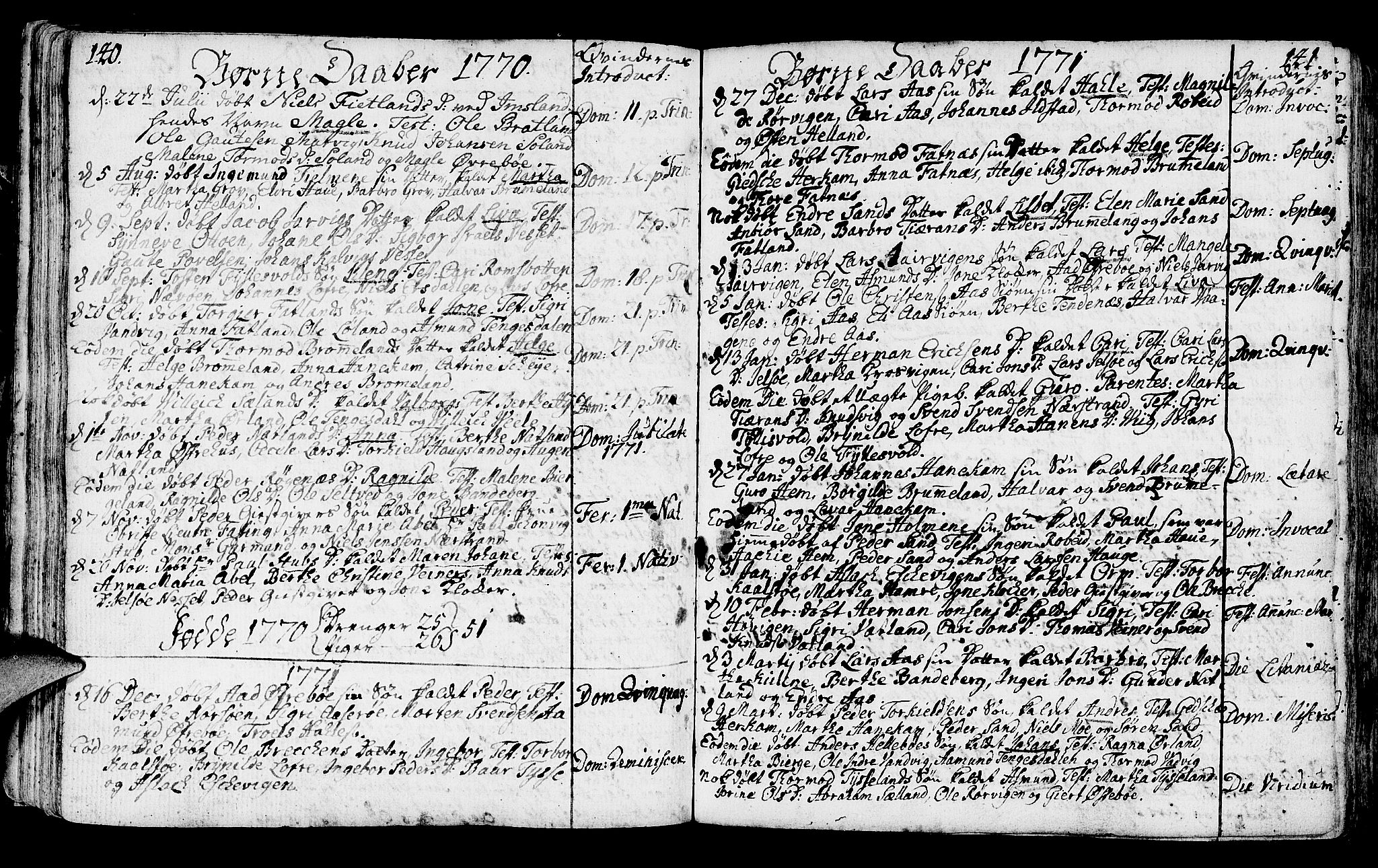 Jelsa sokneprestkontor, SAST/A-101842/01/IV: Parish register (official) no. A 3, 1768-1796, p. 140-141