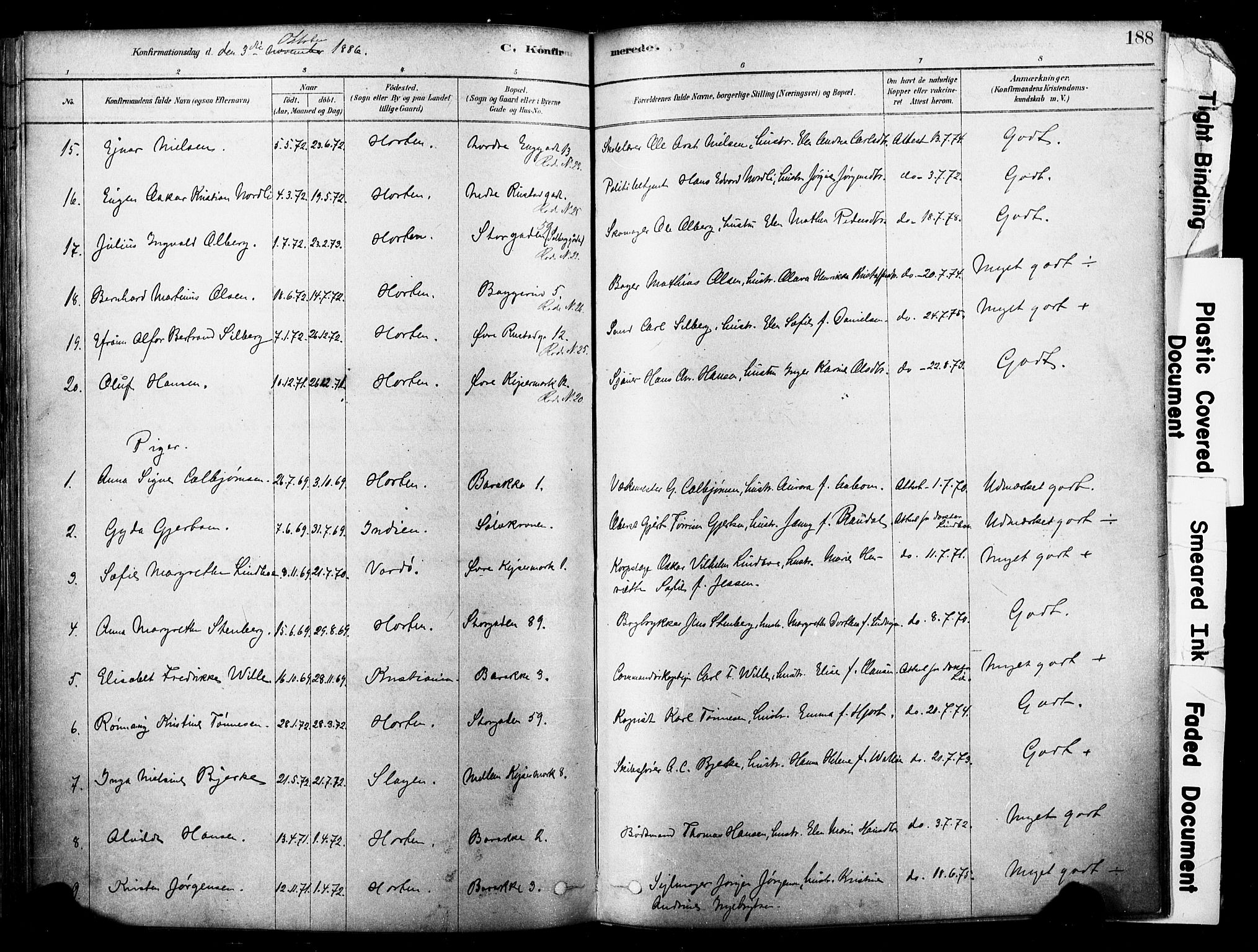 Horten kirkebøker, SAKO/A-348/F/Fa/L0003: Parish register (official) no. 3, 1878-1887, p. 188