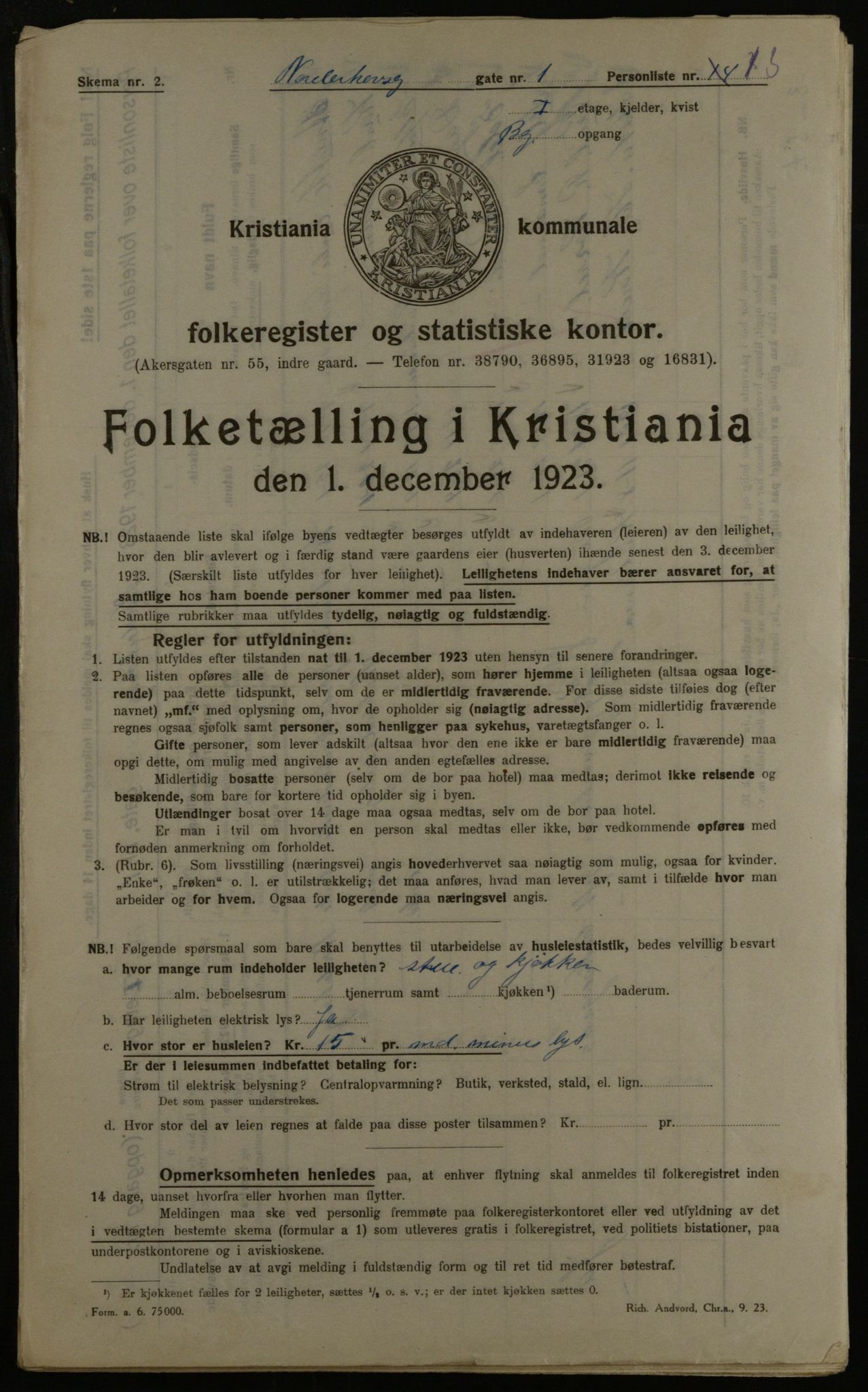 OBA, Municipal Census 1923 for Kristiania, 1923, p. 79651