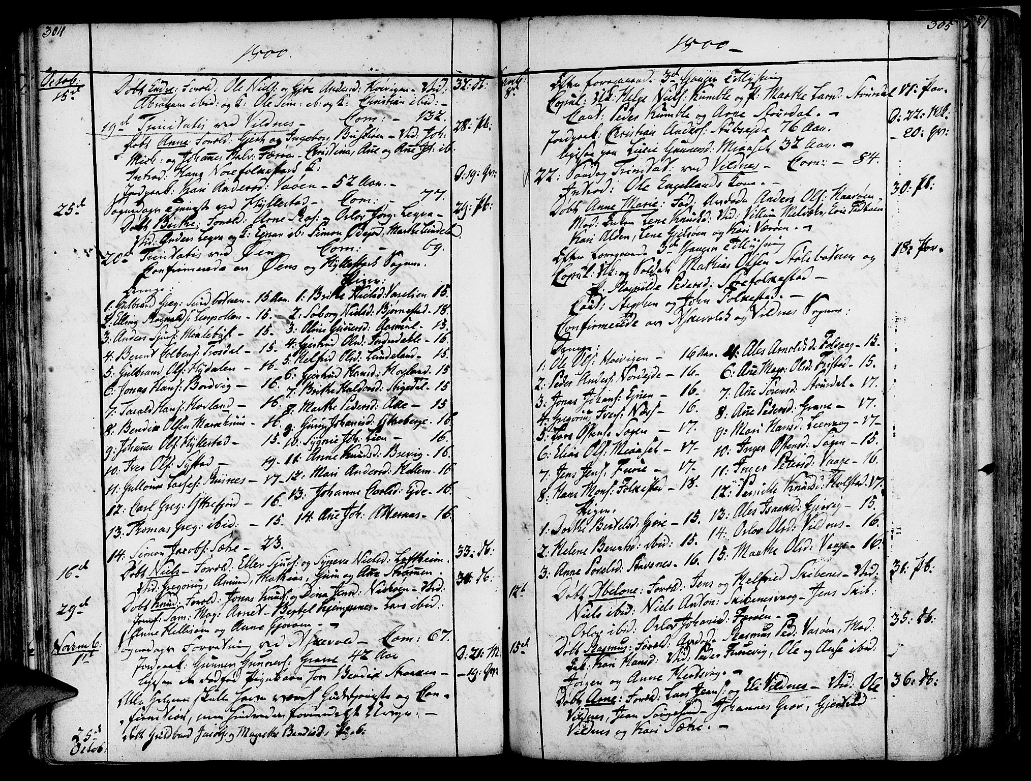 Askvoll sokneprestembete, AV/SAB-A-79501/H/Haa/Haaa/L0009: Parish register (official) no. A 9, 1776-1821, p. 304-305