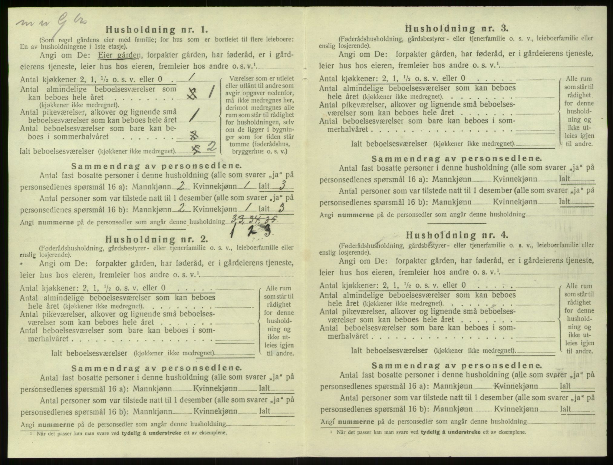 SAB, 1920 census for Modalen, 1920, p. 131