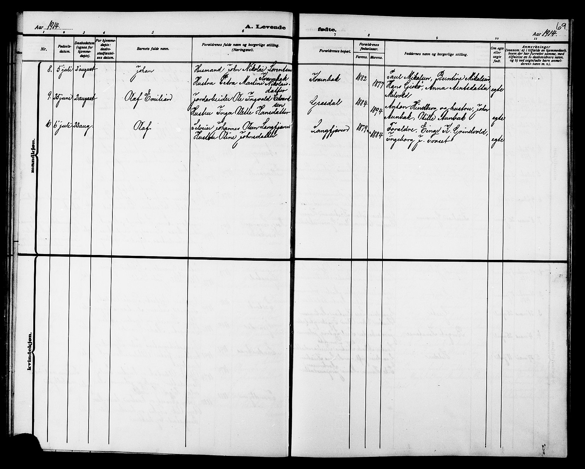 Ministerialprotokoller, klokkerbøker og fødselsregistre - Nord-Trøndelag, SAT/A-1458/733/L0327: Parish register (copy) no. 733C02, 1888-1918, p. 69