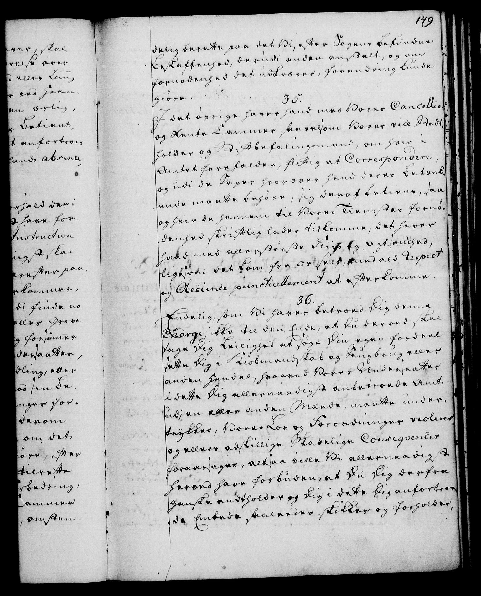Rentekammeret, Kammerkanselliet, RA/EA-3111/G/Gg/Ggi/L0003: Norsk instruksjonsprotokoll med register (merket RK 53.36), 1751-1775, p. 149
