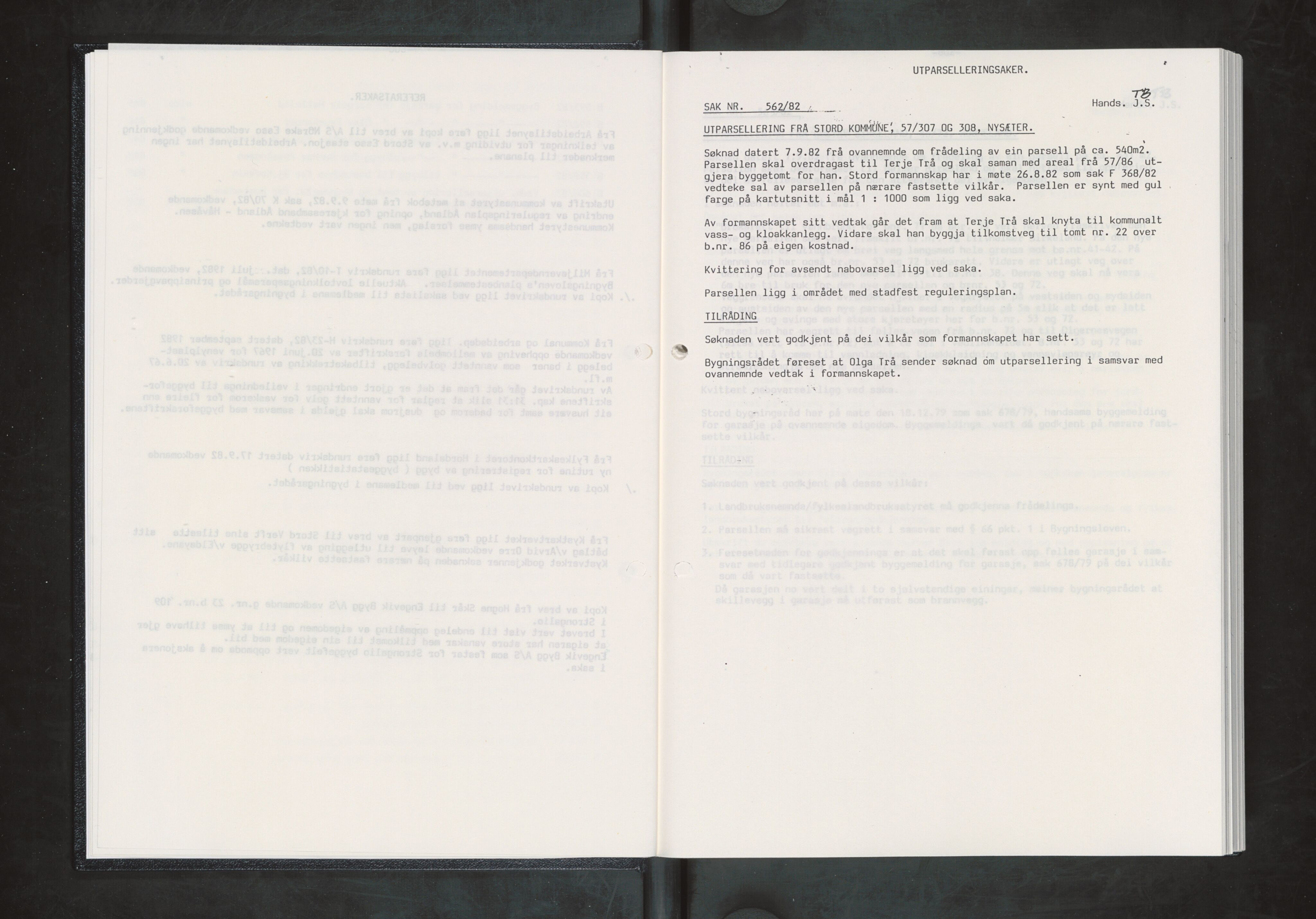 Stord kommune. Bygningsrådet, IKAH/1221-511/A/Aa/L0039: Møtebok for Stord bygningsråd, 1982