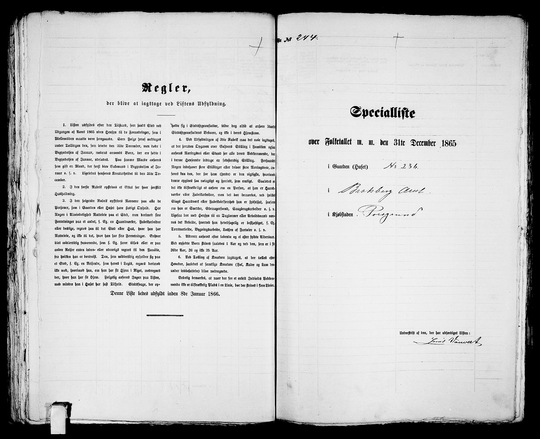 RA, 1865 census for Porsgrunn, 1865, p. 500