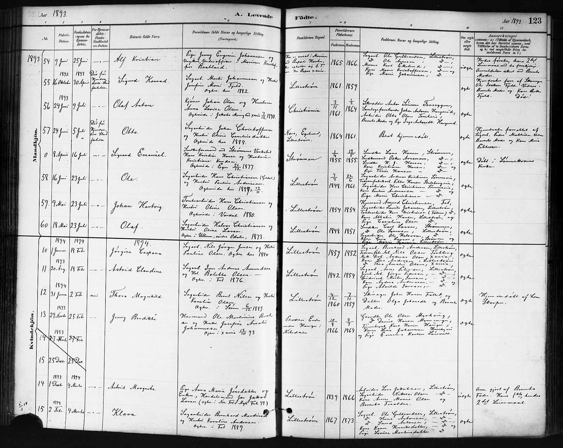 Skedsmo prestekontor Kirkebøker, SAO/A-10033a/G/Ga/L0004: Parish register (copy) no. I 4, 1883-1895, p. 123