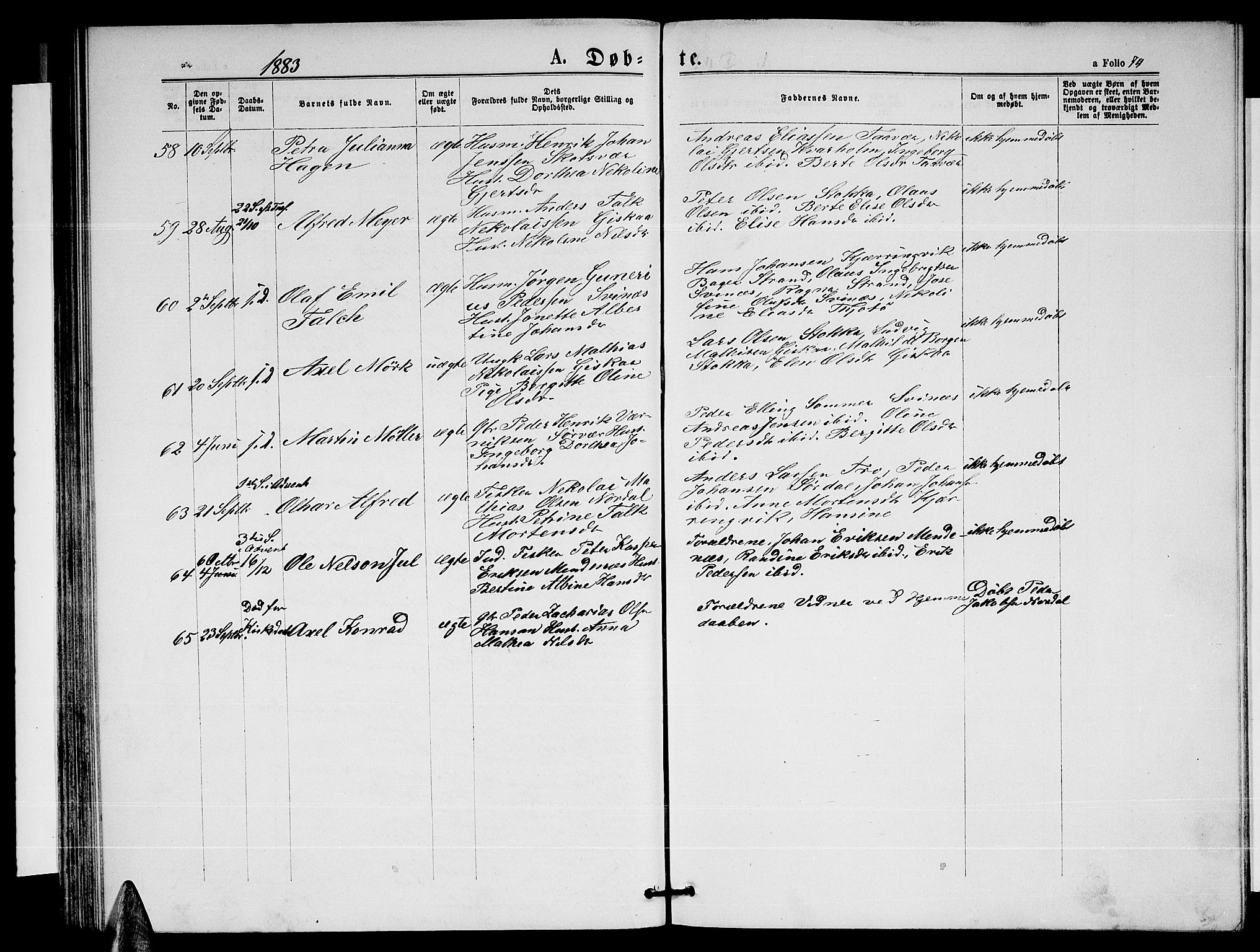 Ministerialprotokoller, klokkerbøker og fødselsregistre - Nordland, AV/SAT-A-1459/817/L0267: Parish register (copy) no. 817C02, 1870-1883, p. 74