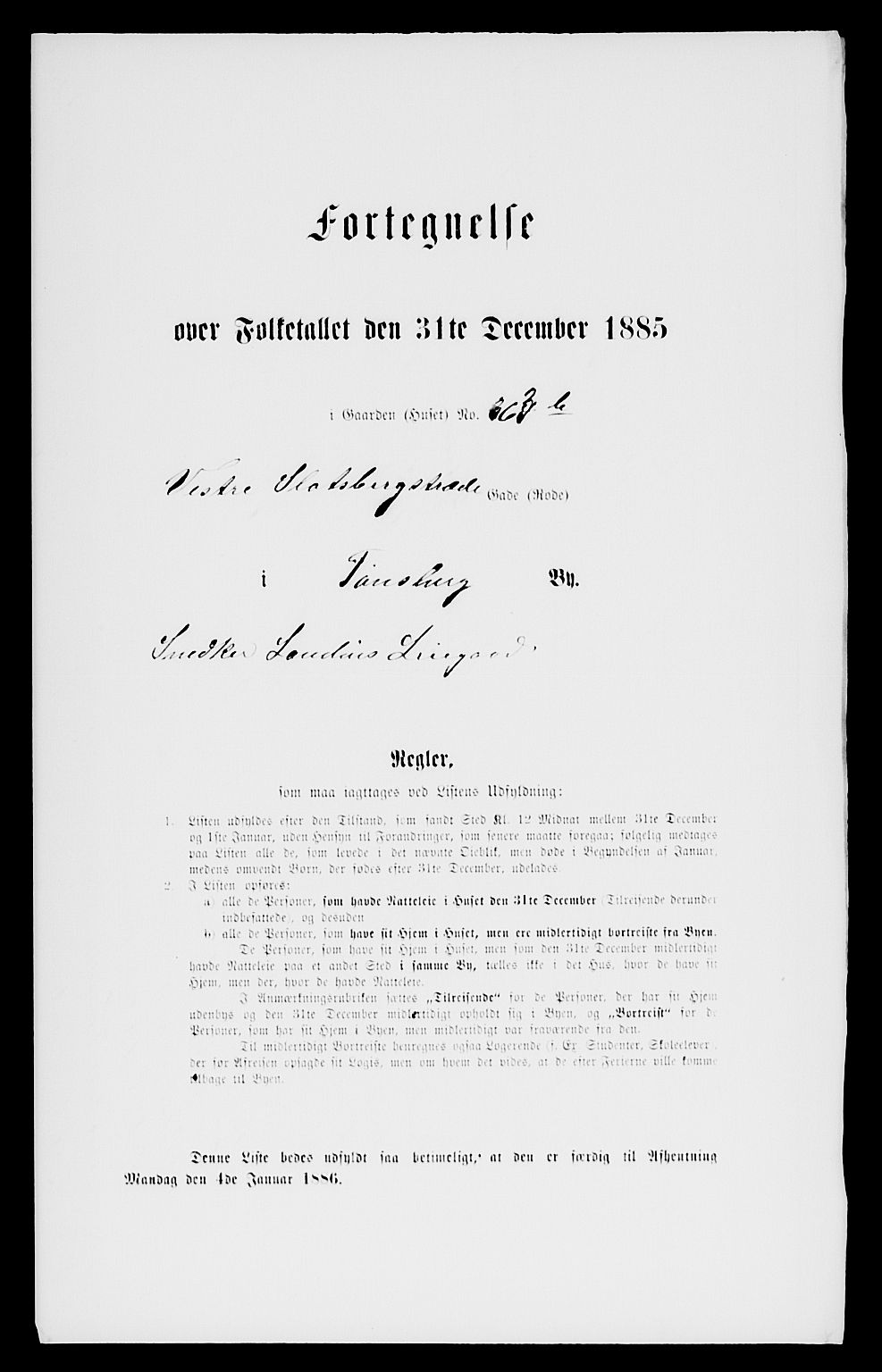 SAKO, 1885 census for 0705 Tønsberg, 1885, p. 923