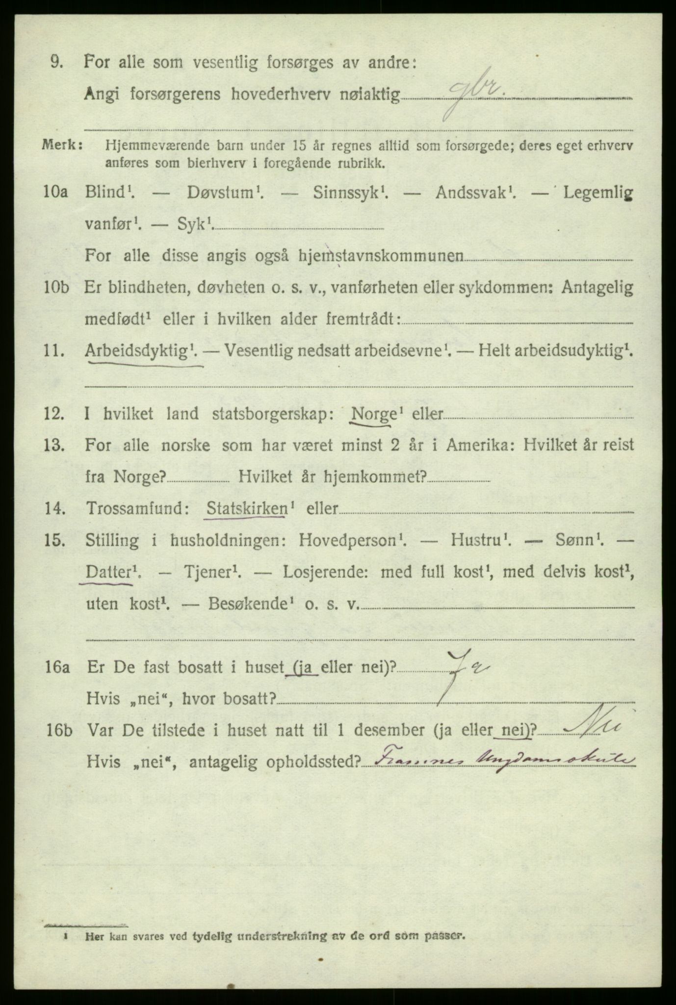 SAB, 1920 census for Solund, 1920, p. 2731