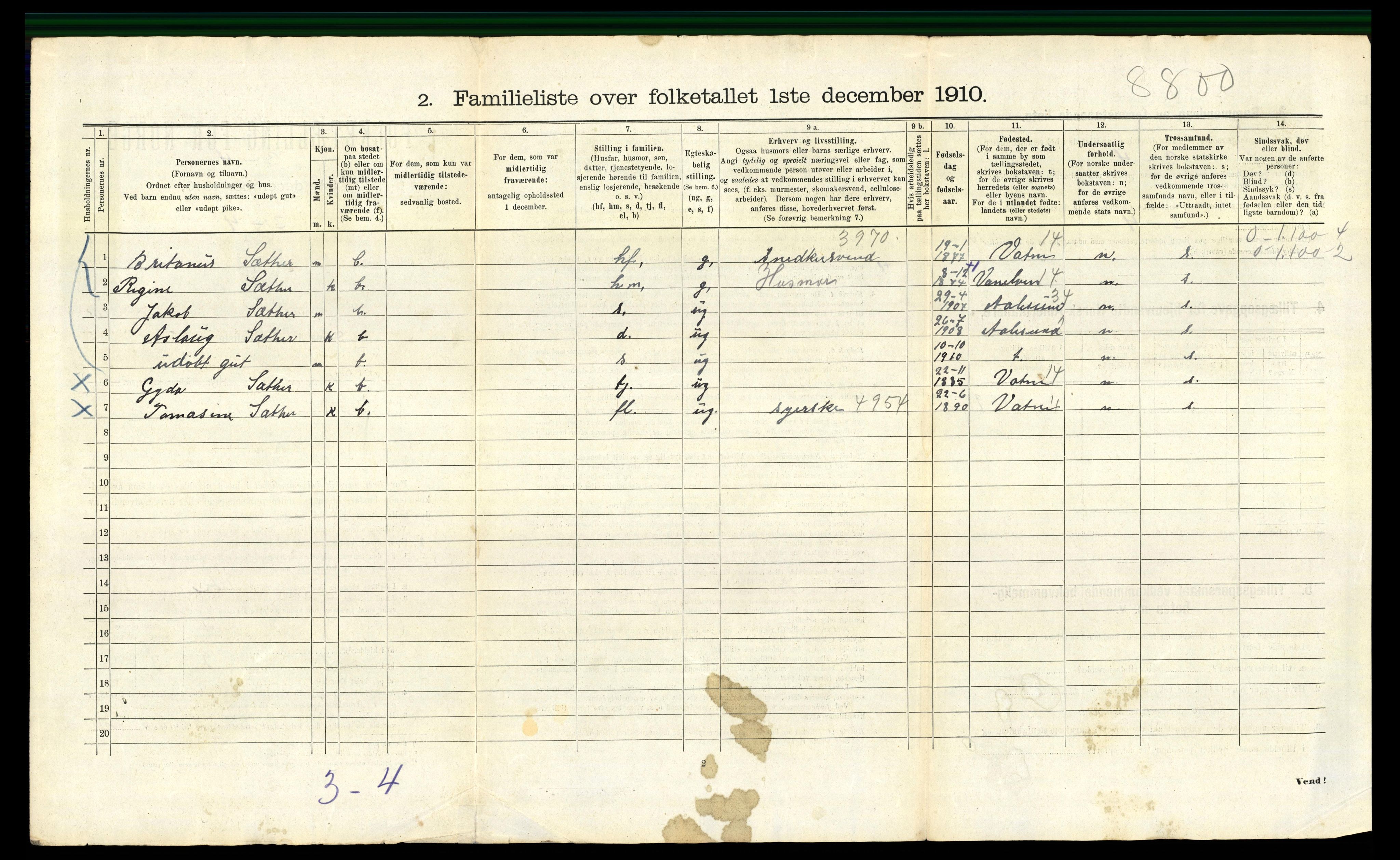 RA, 1910 census for Bergen, 1910, p. 22880