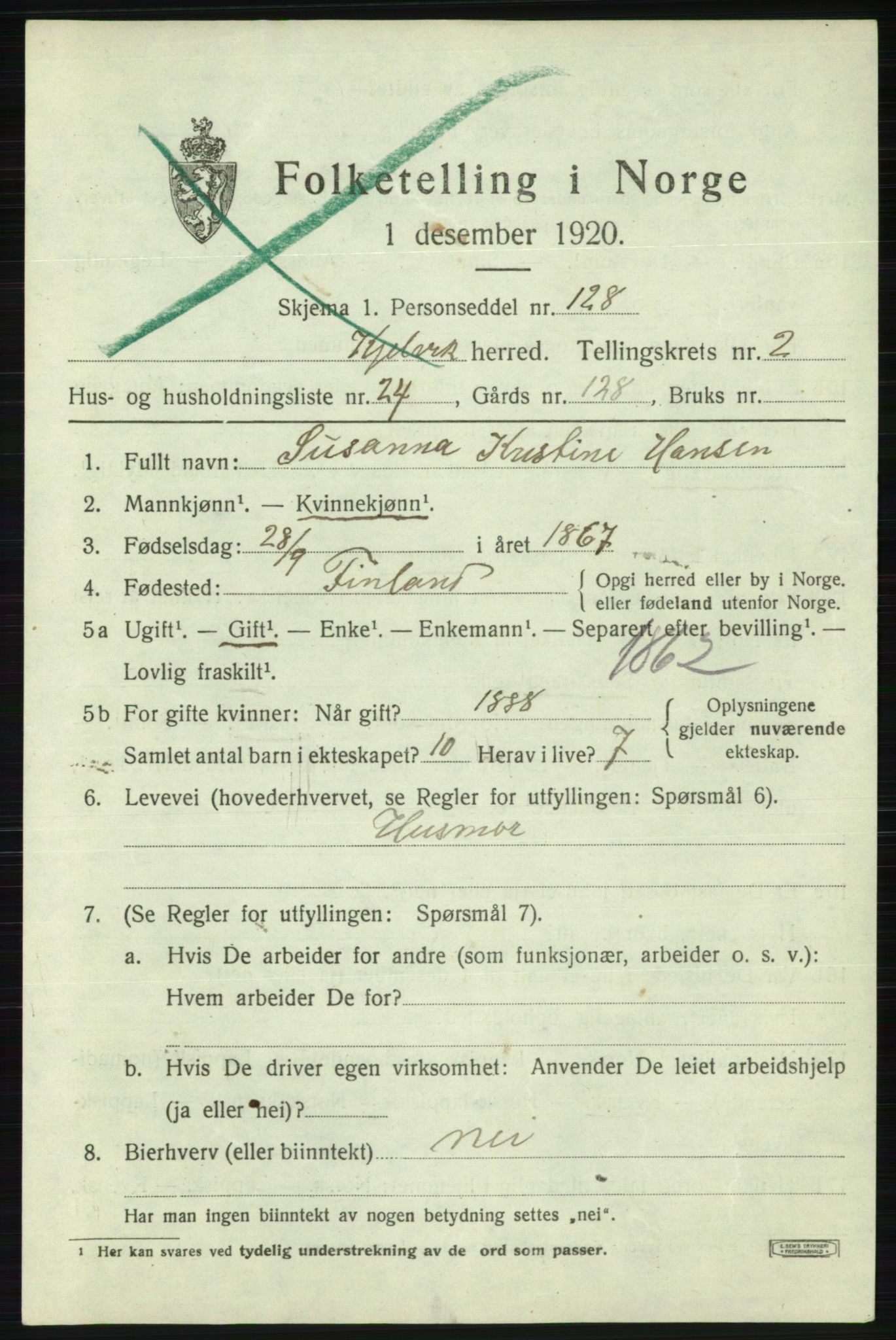 SATØ, 1920 census for Kjelvik, 1920, p. 1641
