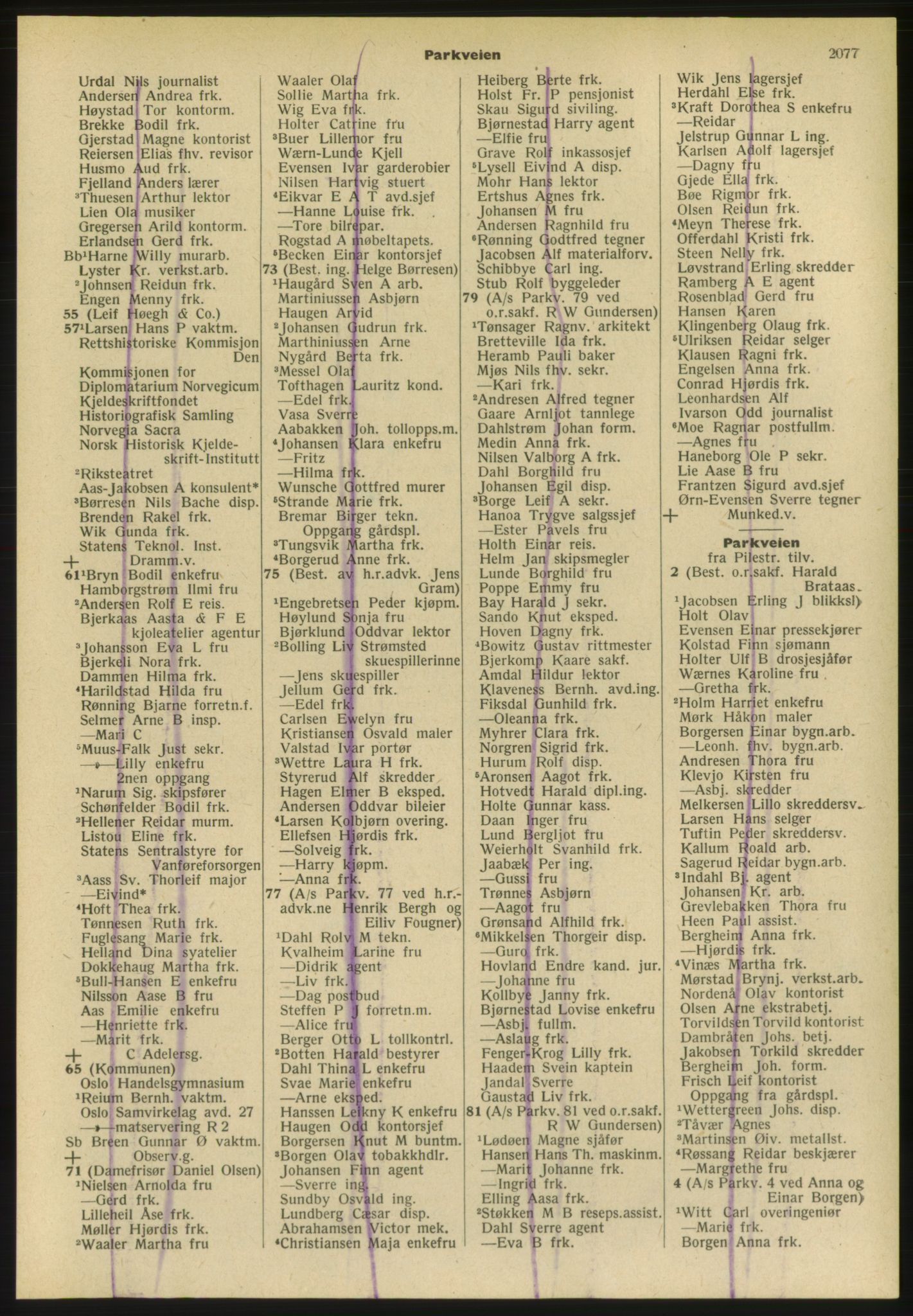 Kristiania/Oslo adressebok, PUBL/-, 1952, p. 2077